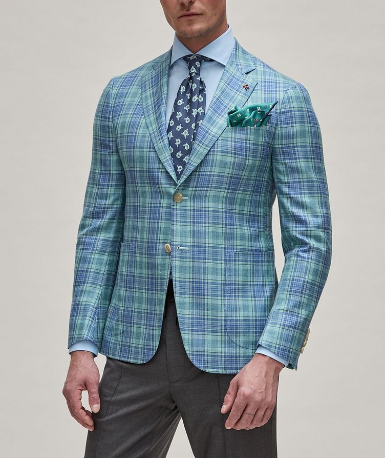 Capri Plaid Wool, Silk & Linen Sport Jacket image 1