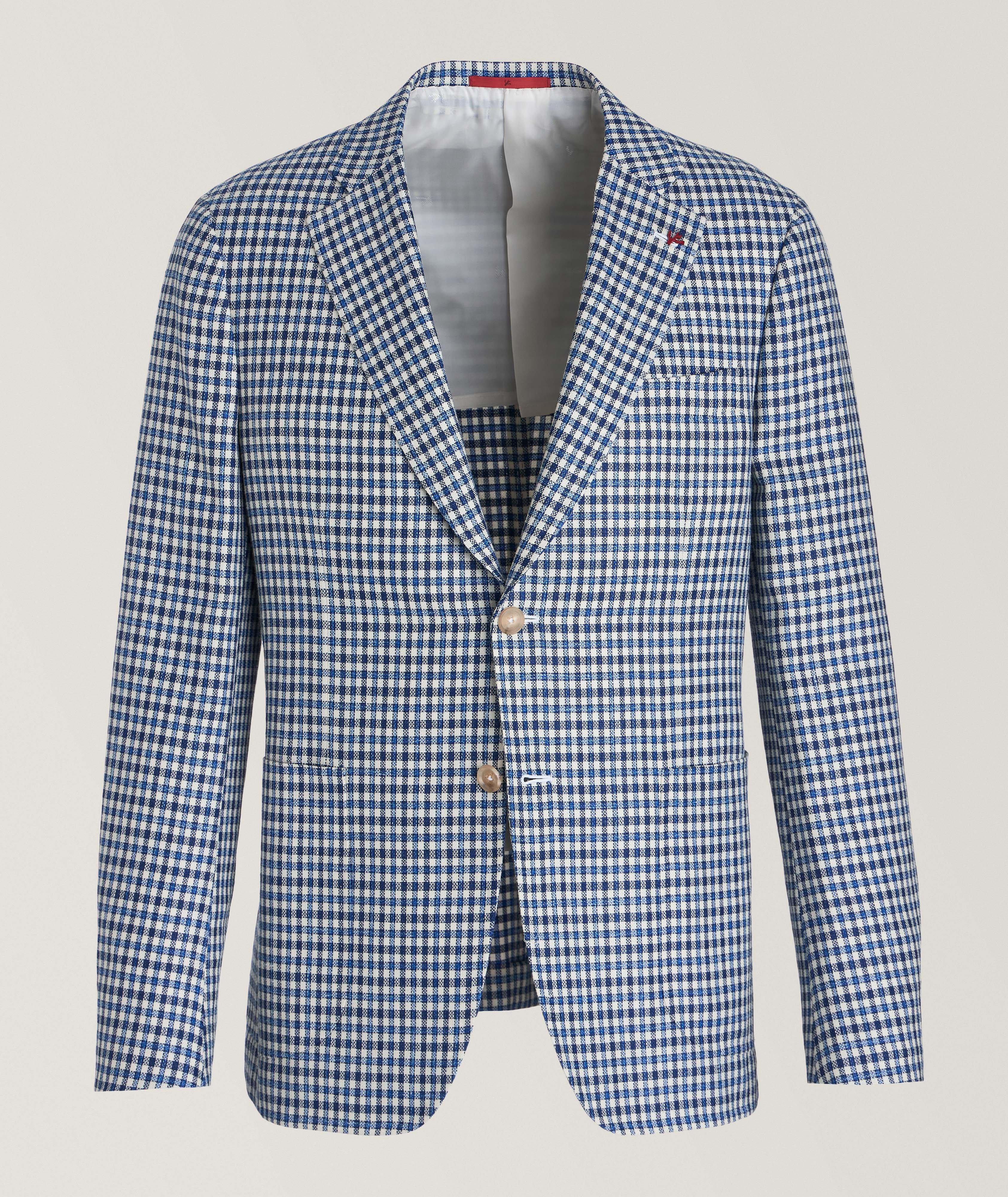 Capri Gingham Wool-Blend Sport Jacket