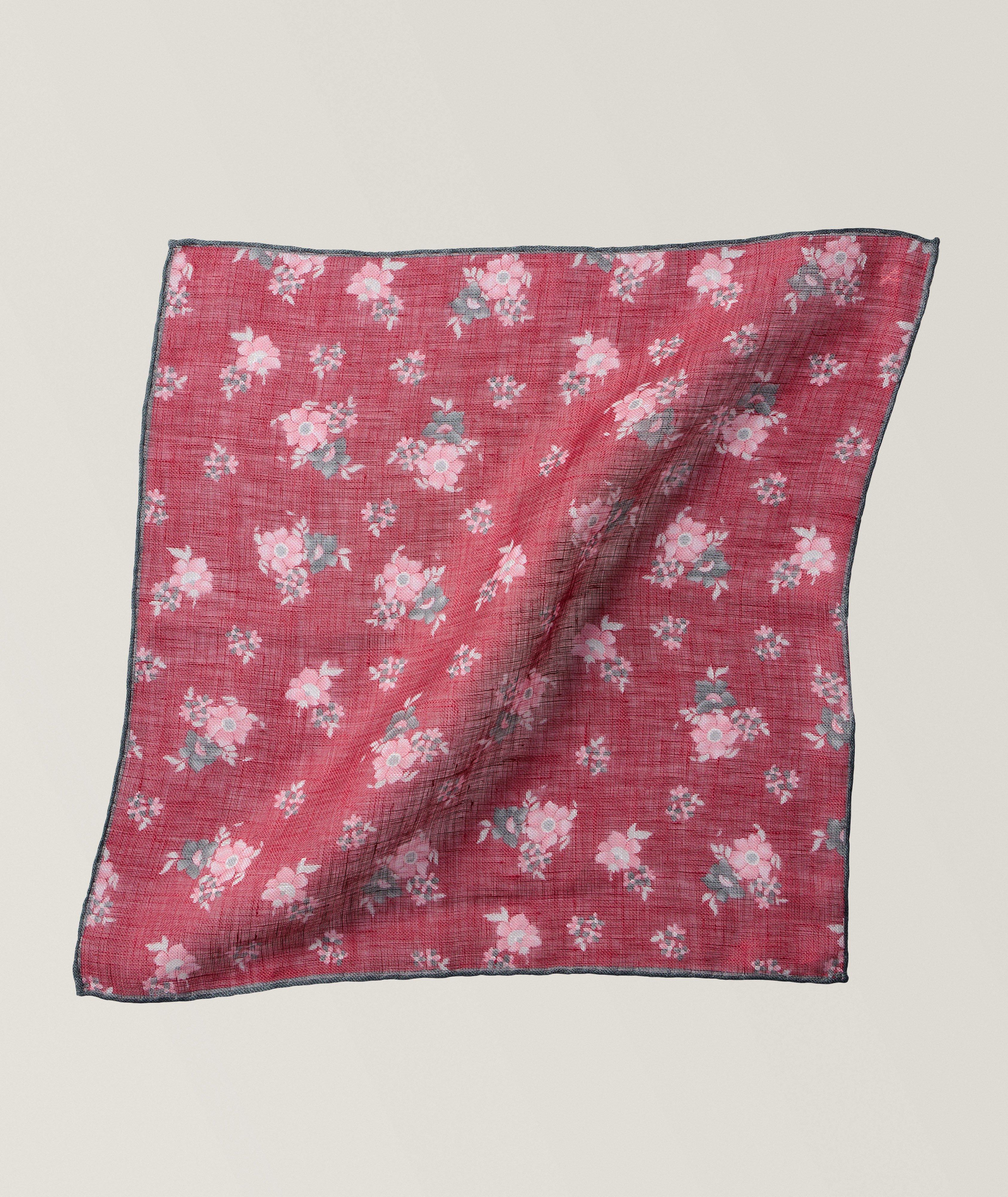 Floral Linen Pocket Square