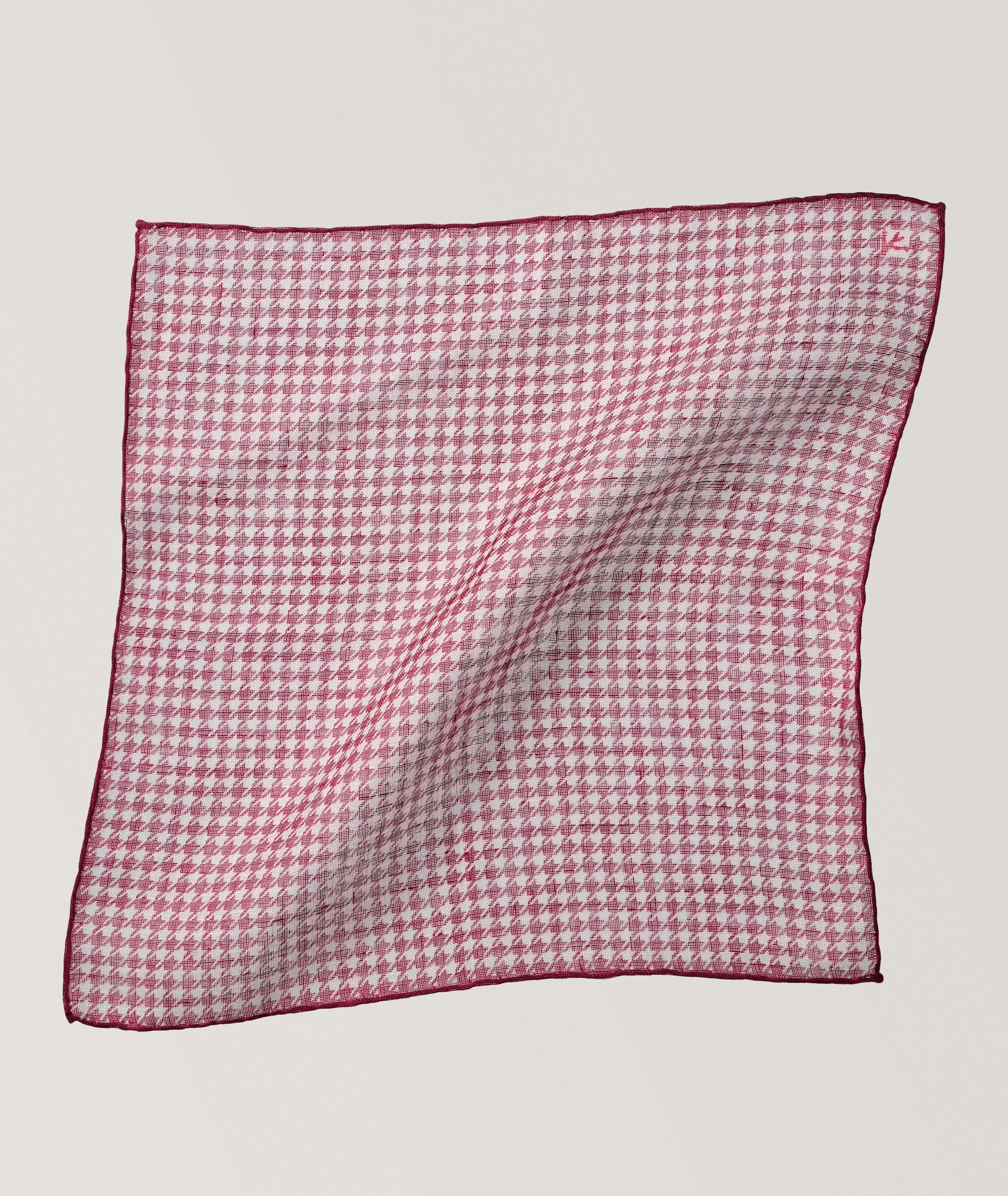 Houndstooth Linen Pocket Square image 0