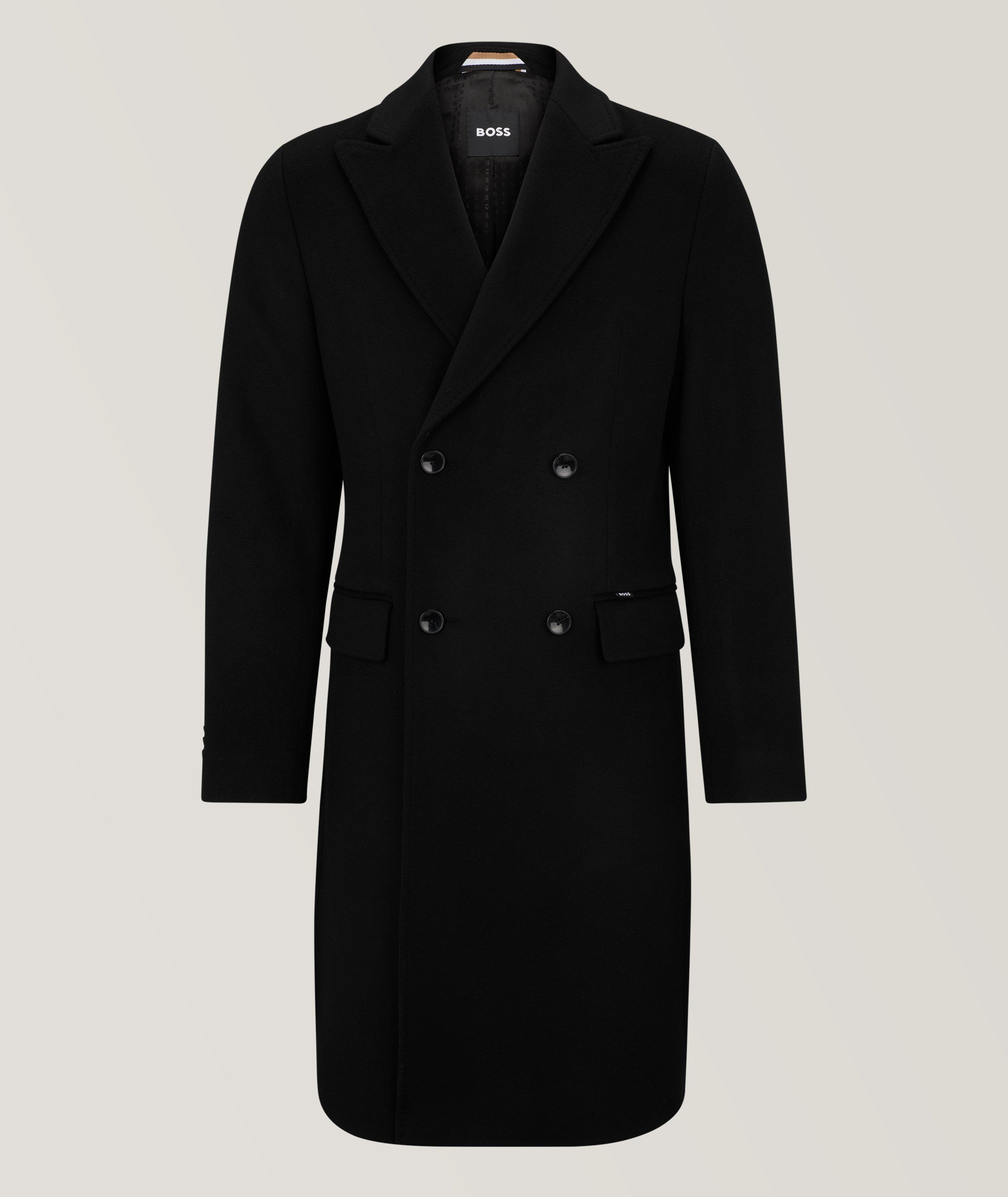 BOSS Double-Breasted Wool-Cashmere Overcoat | Coats | Harry