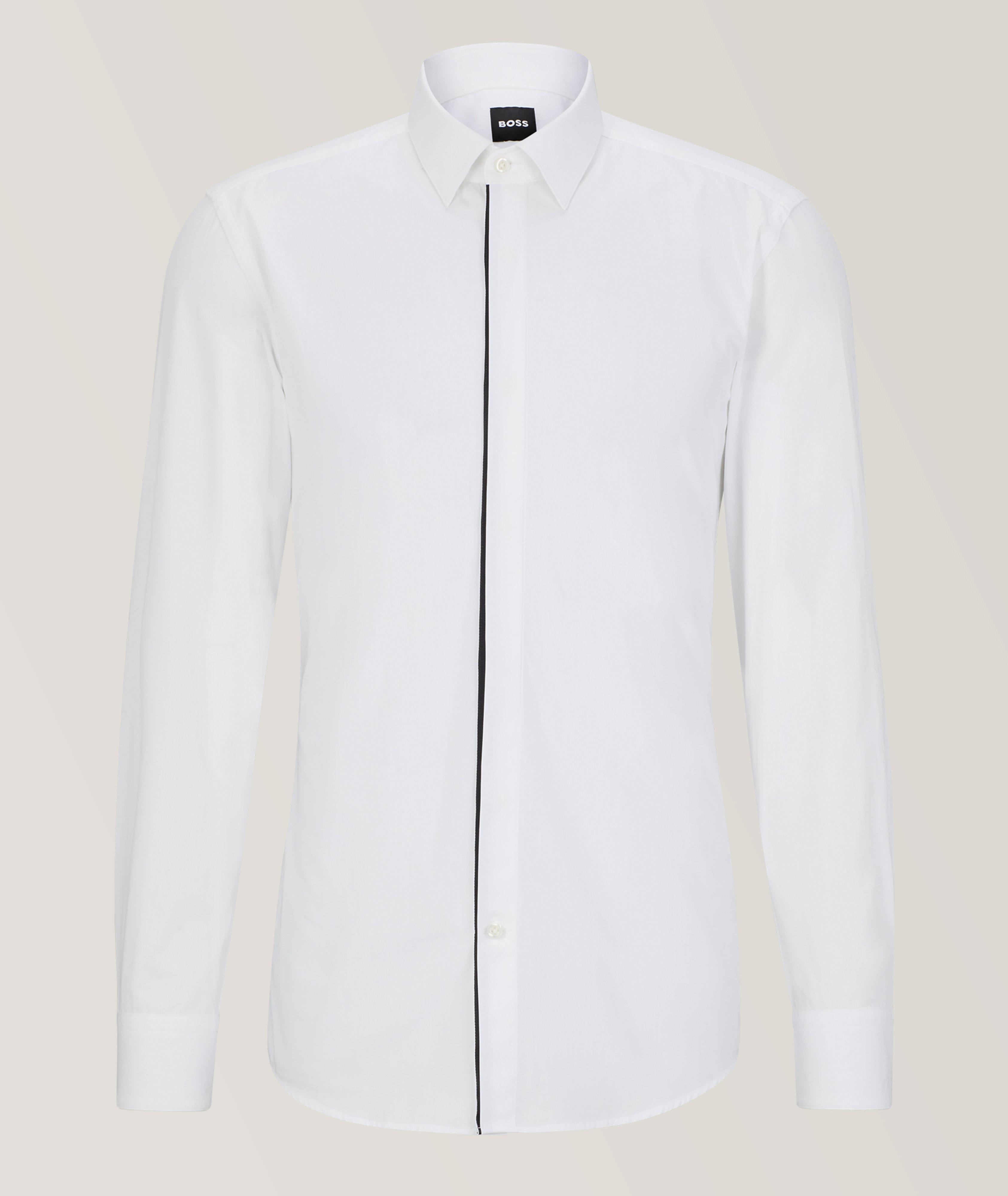 White Contrast Trim Longline Blouse