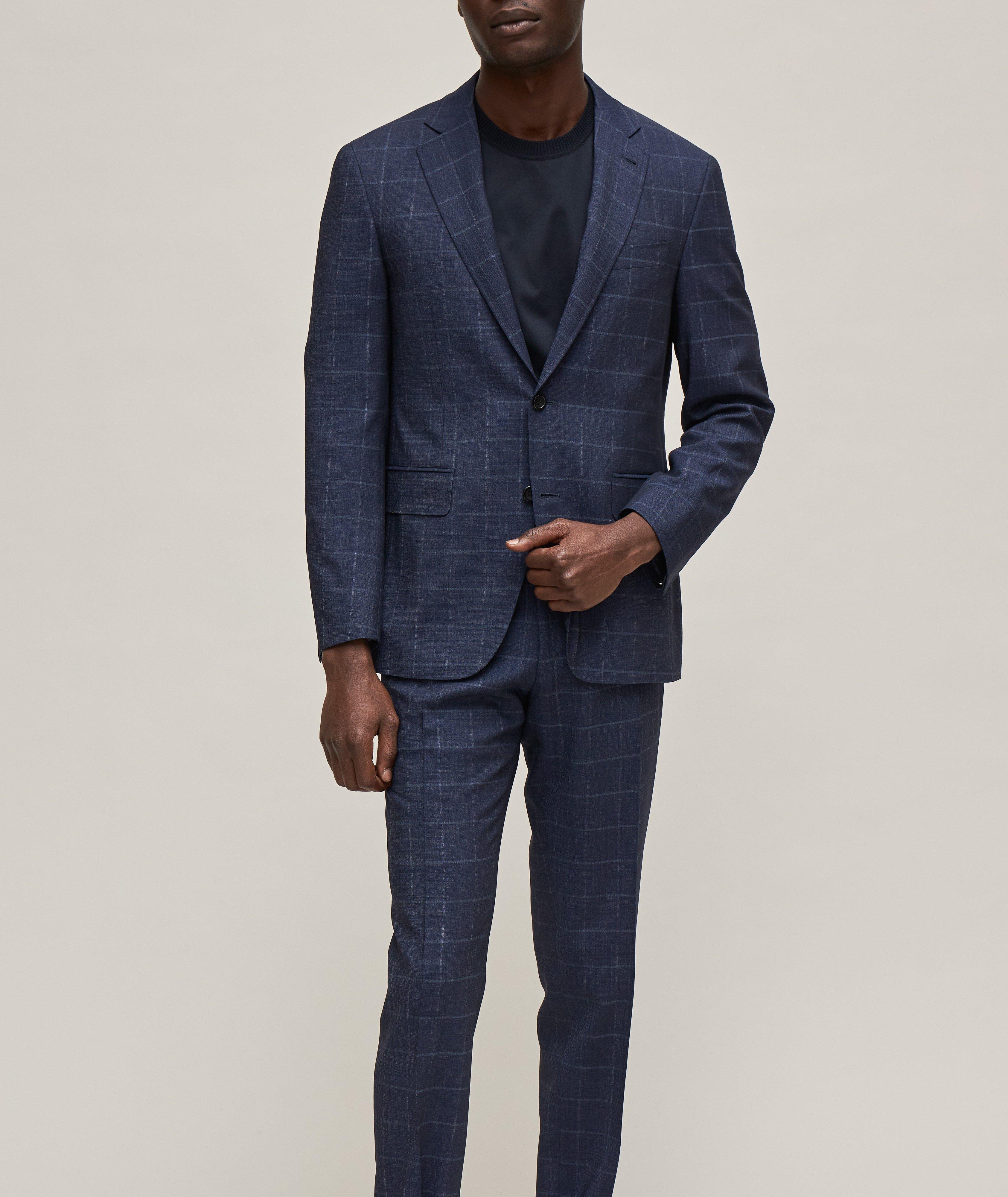 Kei Windowpane Denim Effect Wool Suit image 1