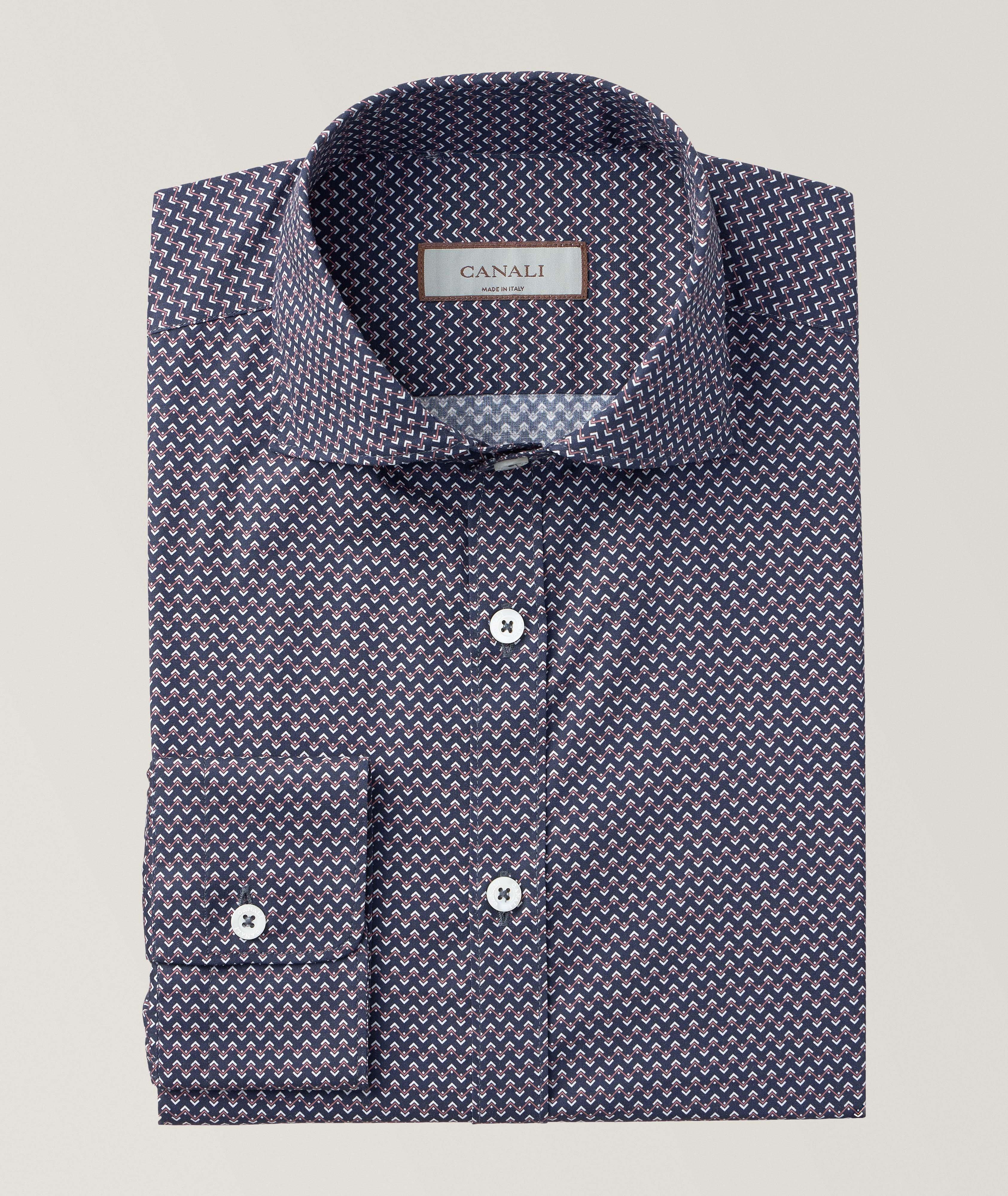 Neat Pattern Stretch-Cotton Chevron Sport Shirt image 0