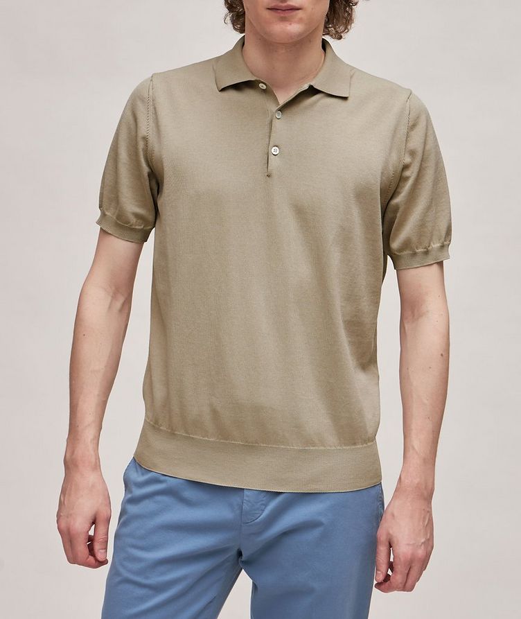 Solid Cotton Knit Polo image 1