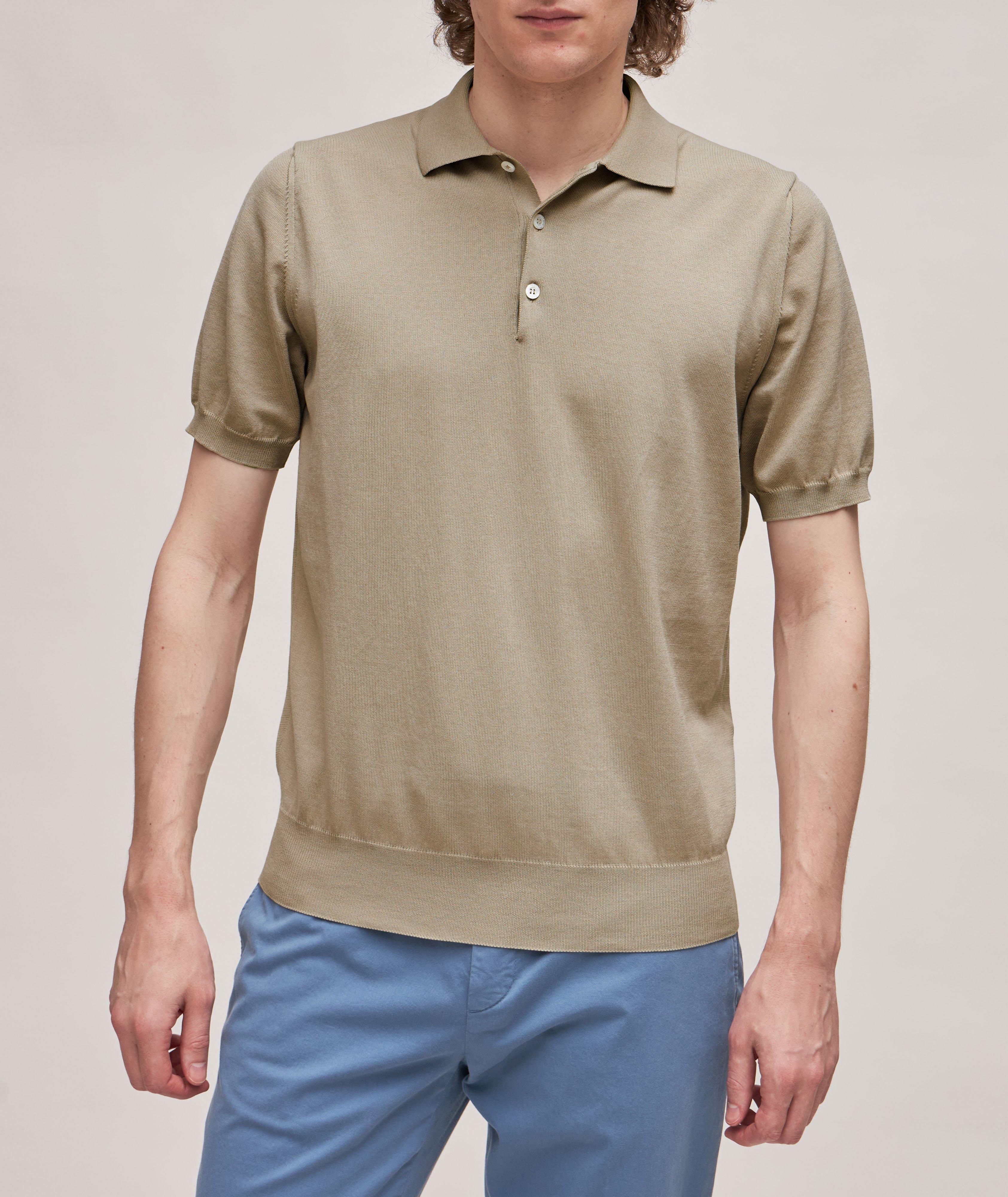 Solid Cotton Knit Polo image 1