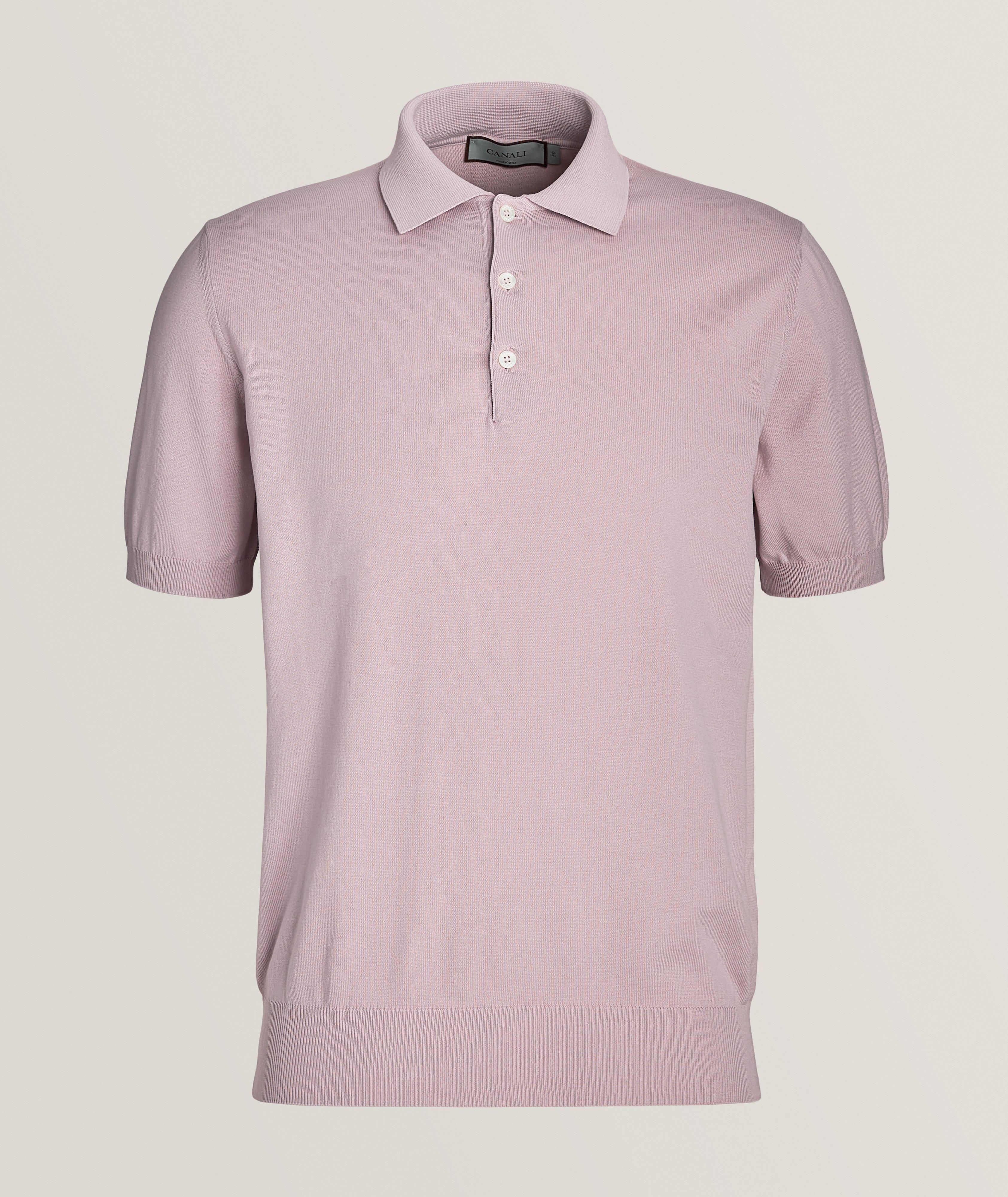 Canali Textured Cotton Polo, Polos