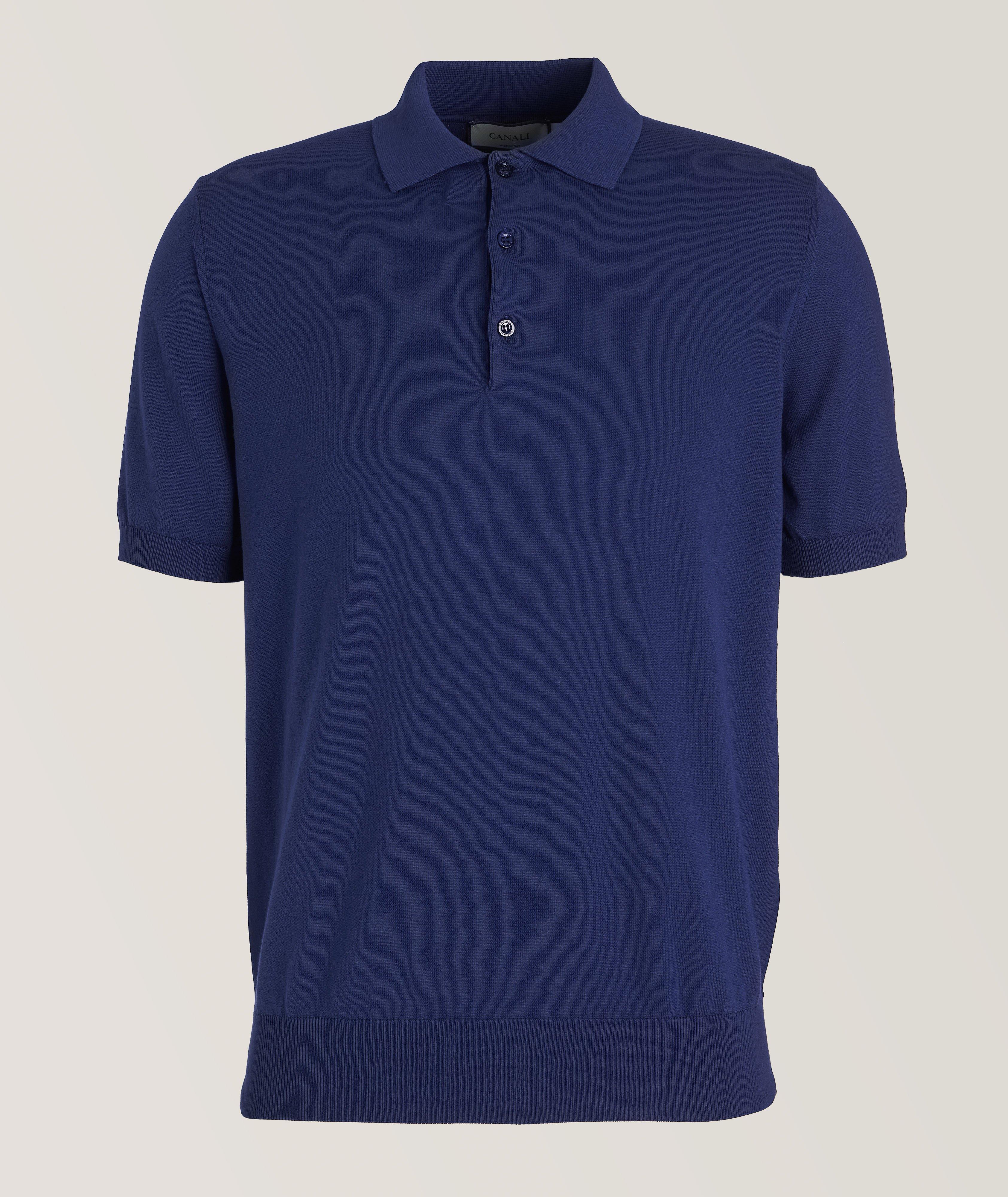 Canali Solid Cotton Knit Polo | Polos | Harry Rosen