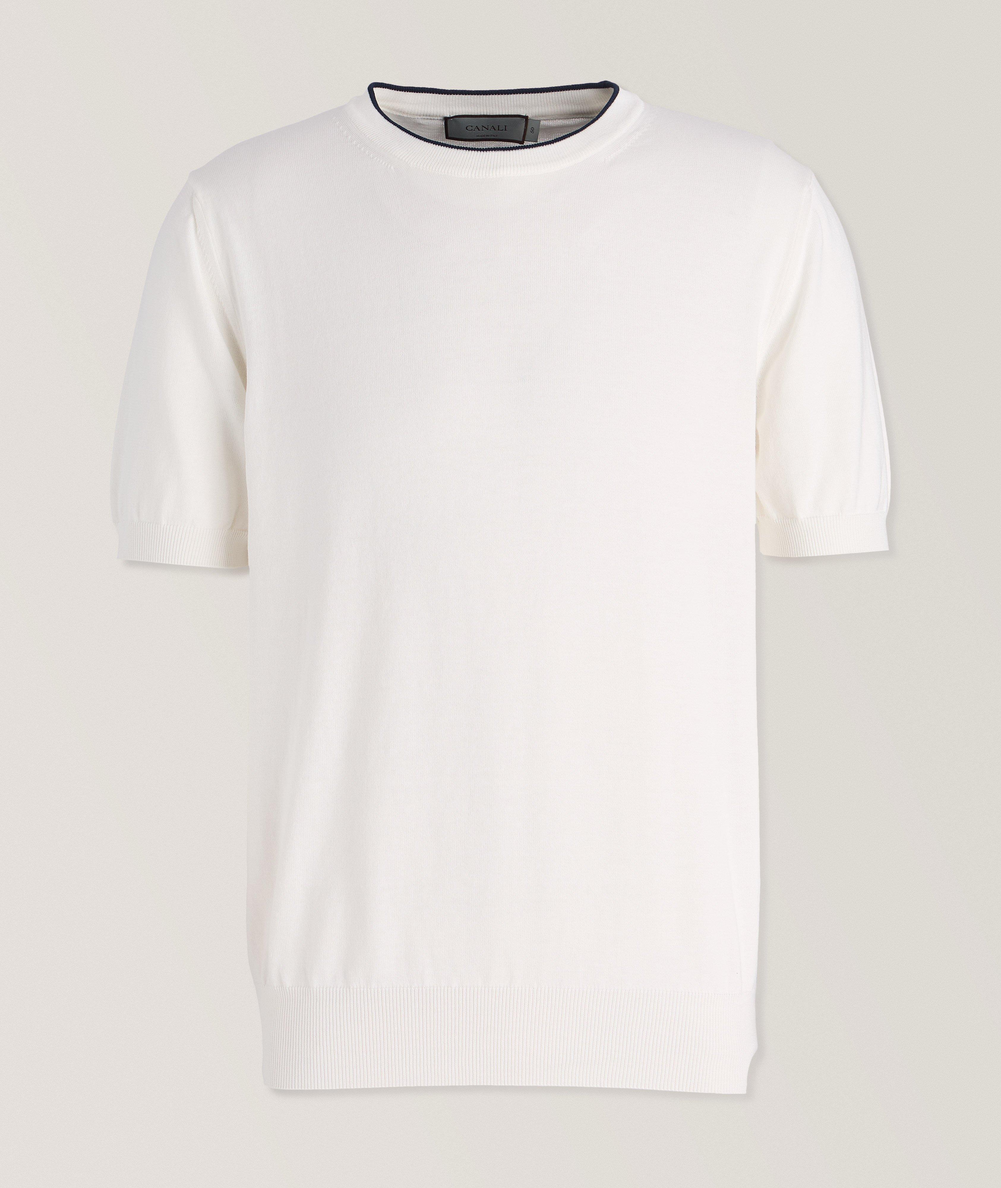 Contrast Tipped Cotton T-Shirt image 0