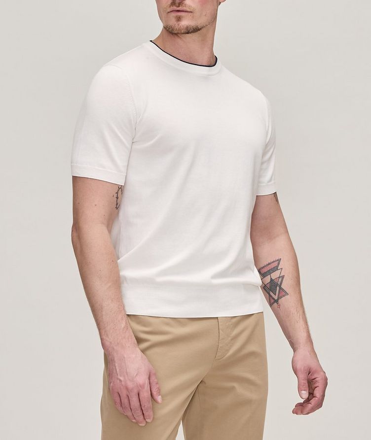 Contrast Tipped Cotton T-Shirt image 1