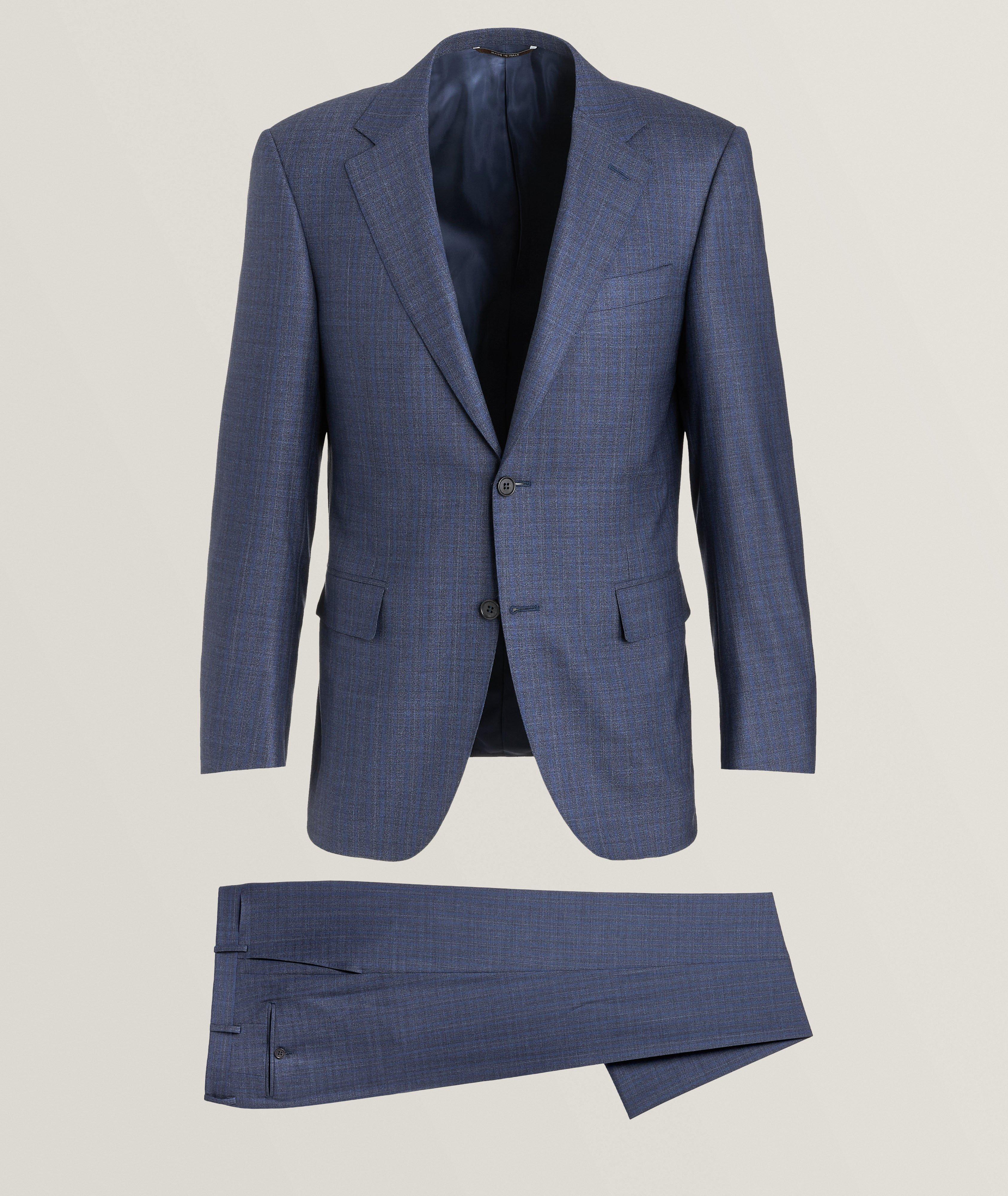 Regular-Fit Checkered Stretch-Wool Suit  image 0