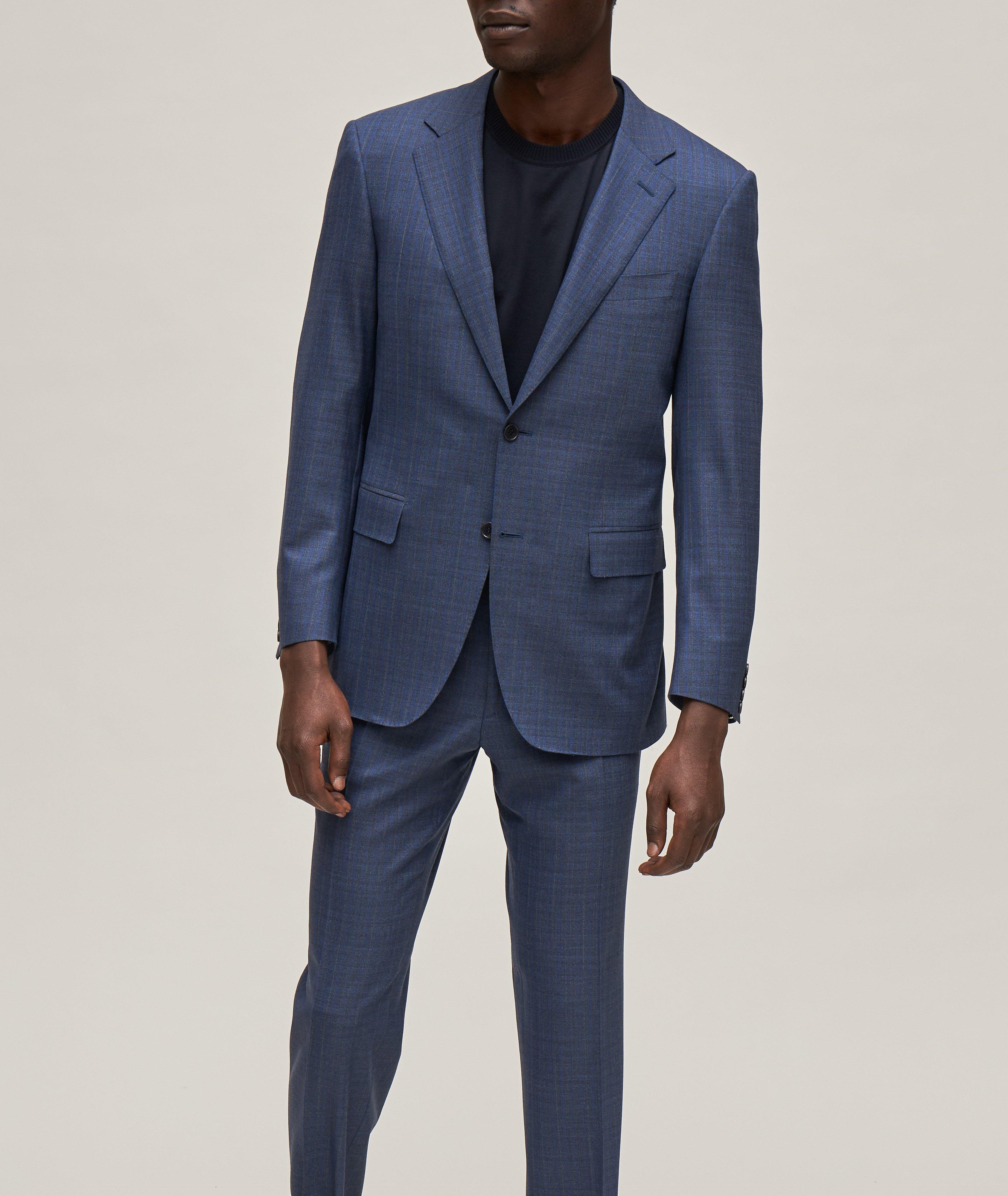 Regular-Fit Checkered Stretch-Wool Suit