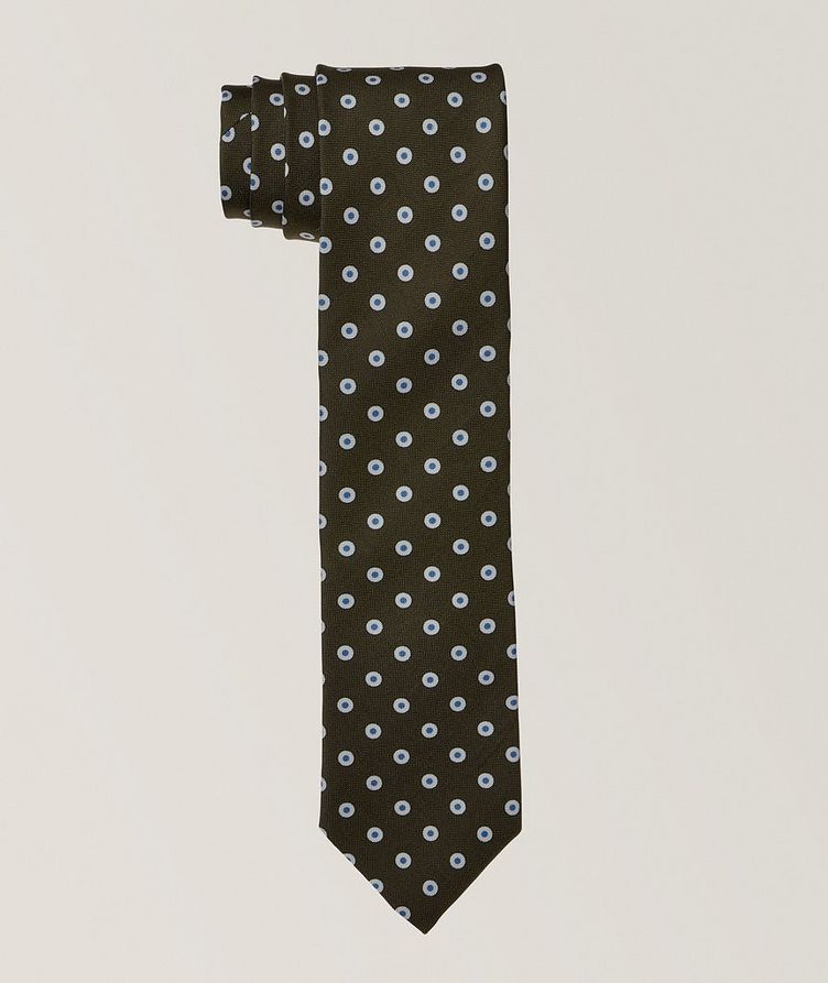 Cravate en soie et en coton à motif de cercles image 0