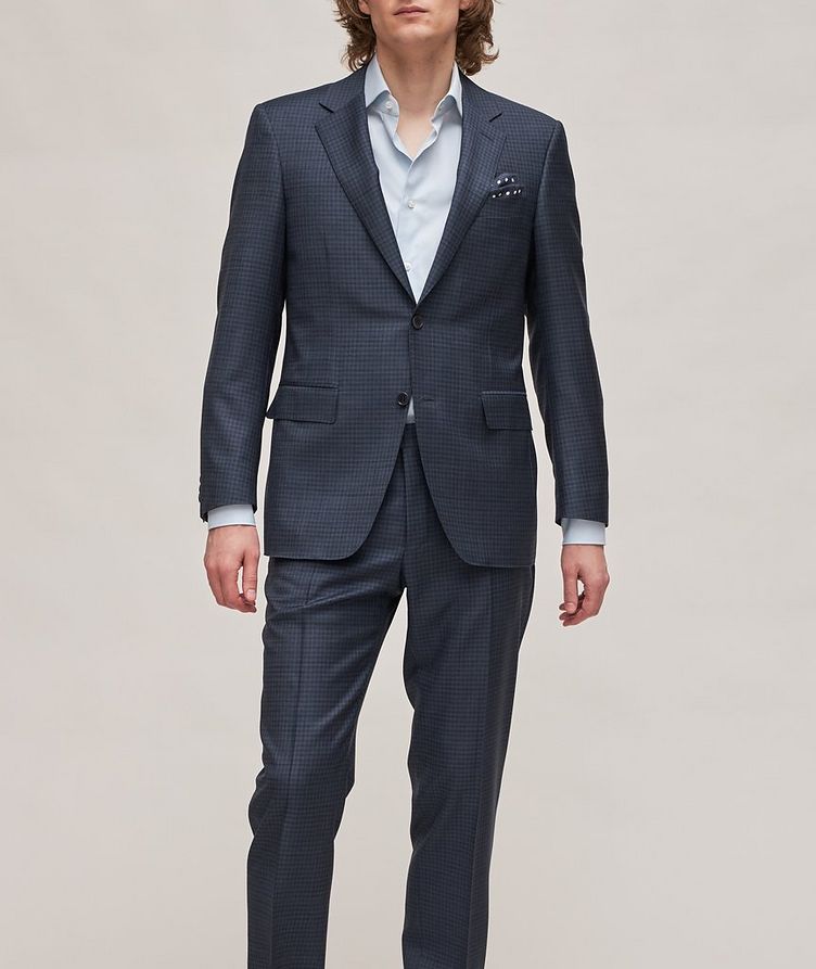 Regular-Fit Gingham Wool Suit  image 1