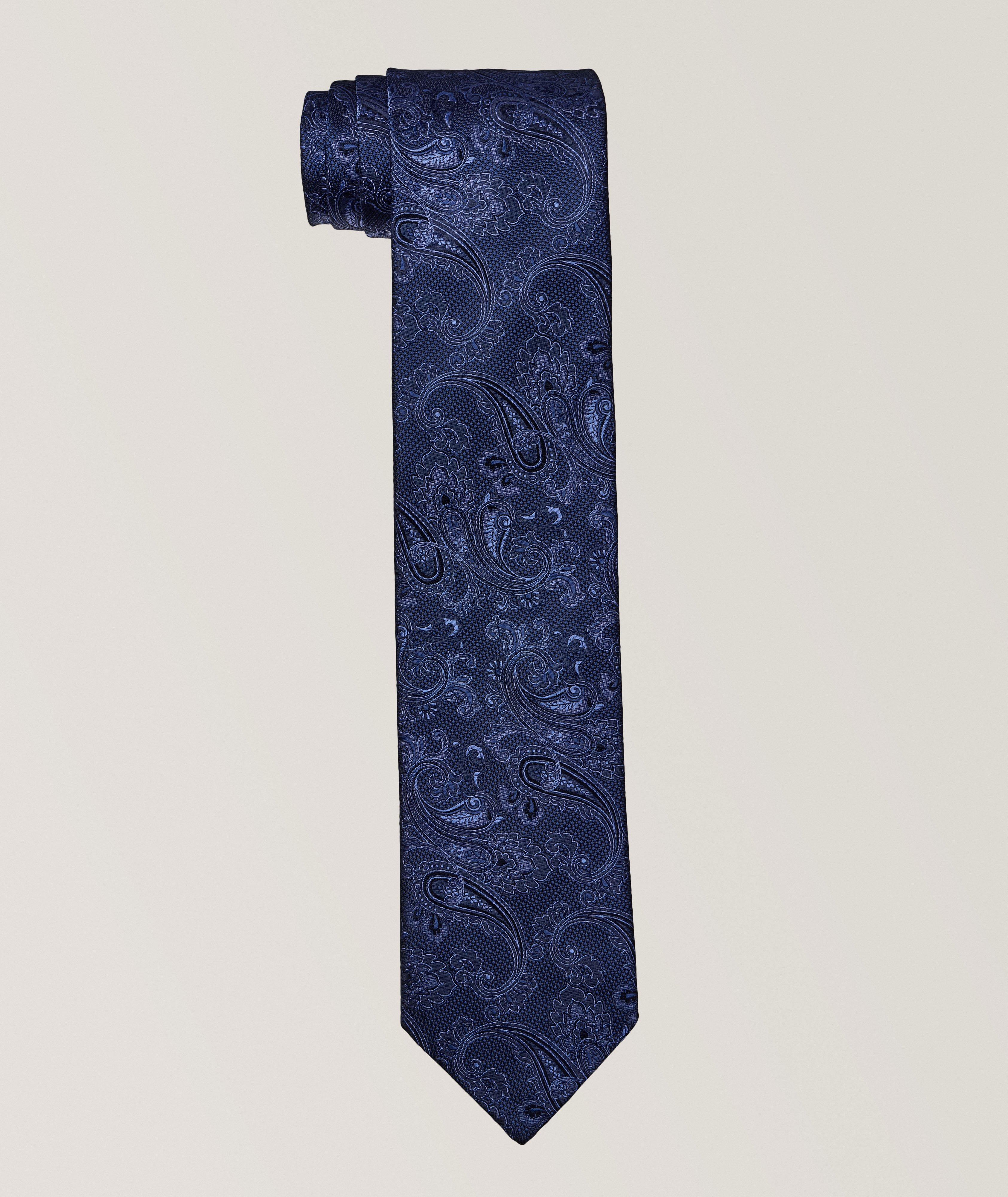 Cravate en soie à motif paisley image 0