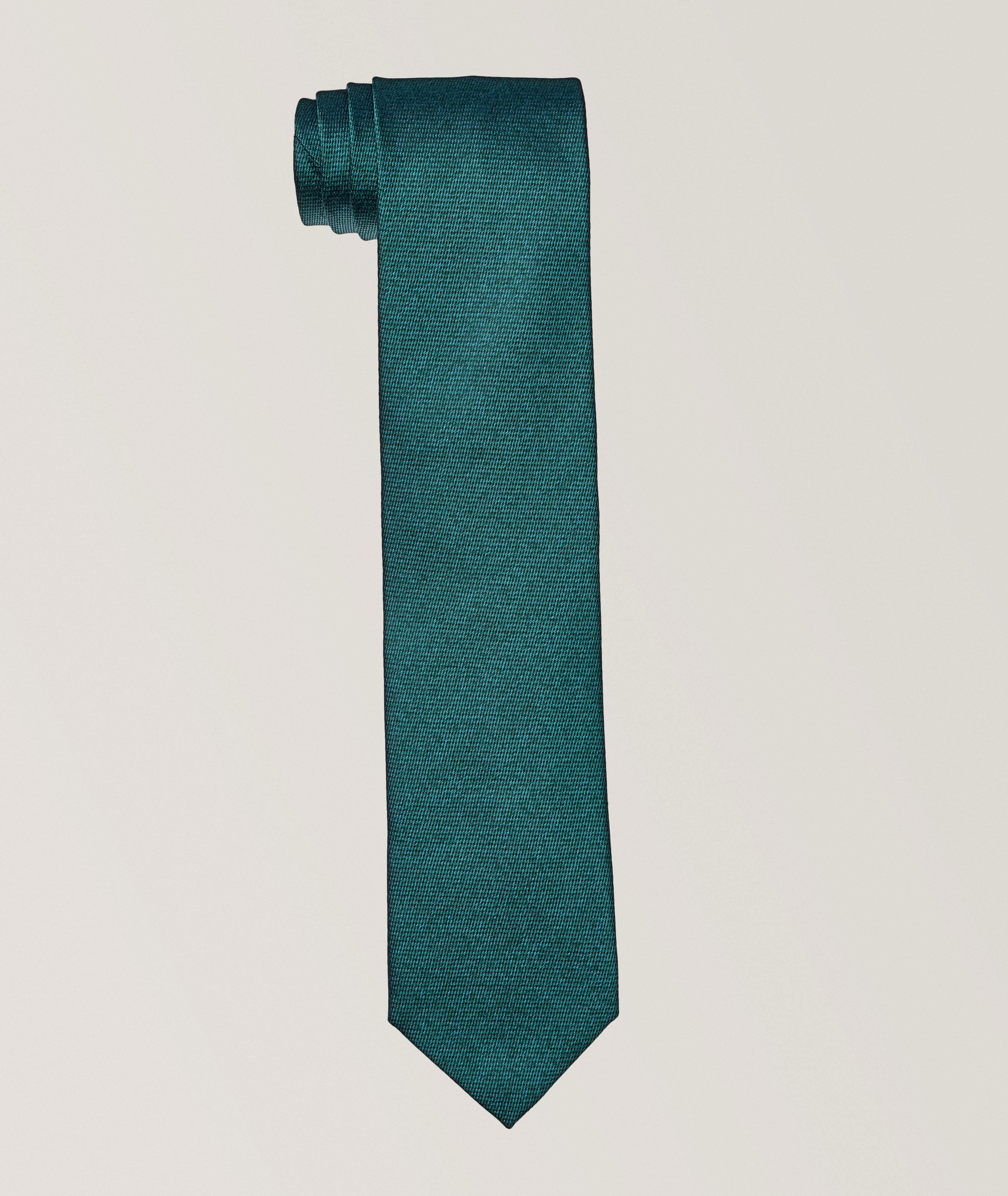 Micro Geometric Silk Tie image 0