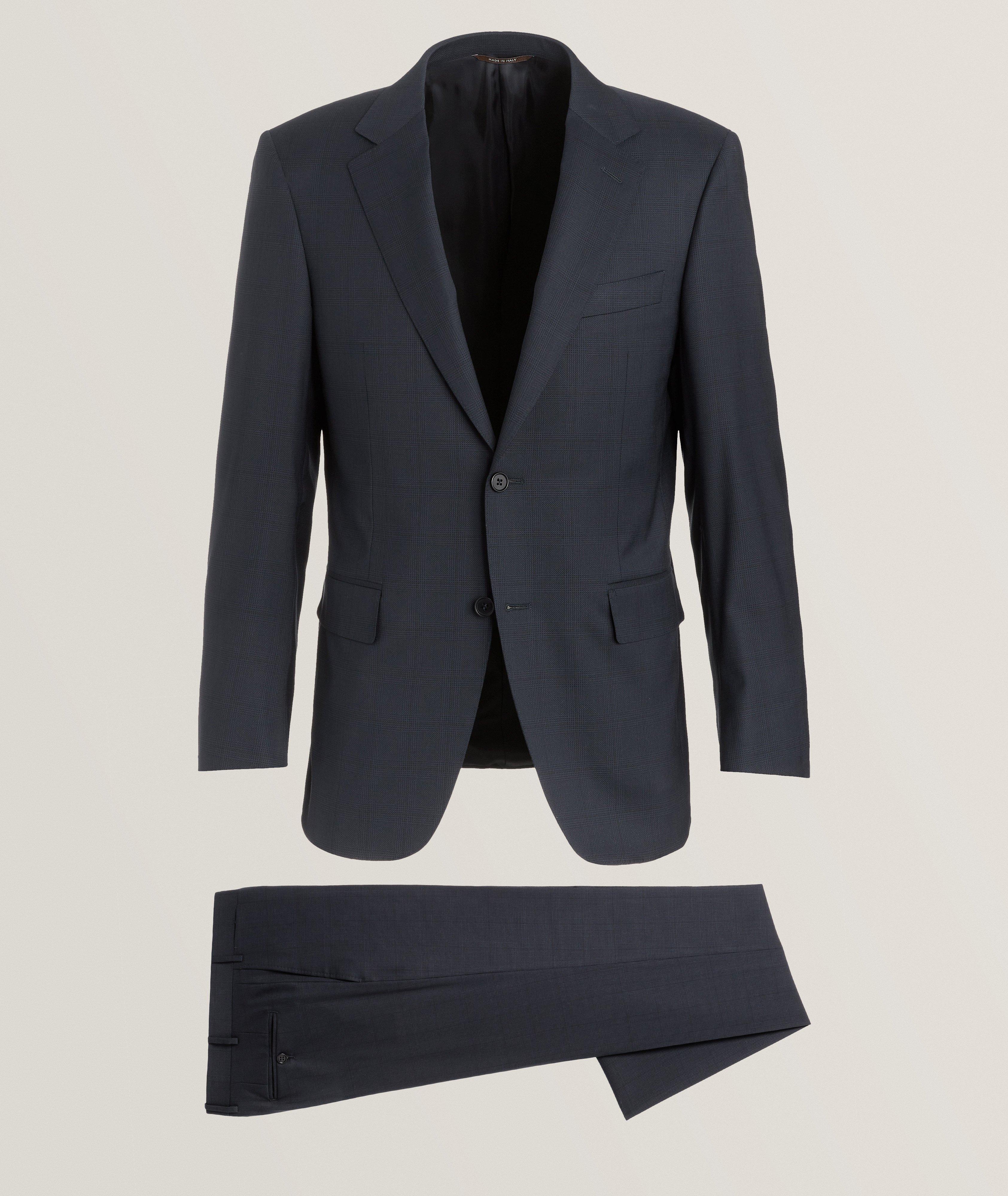 Tonal Check Stretch-Wool Suit