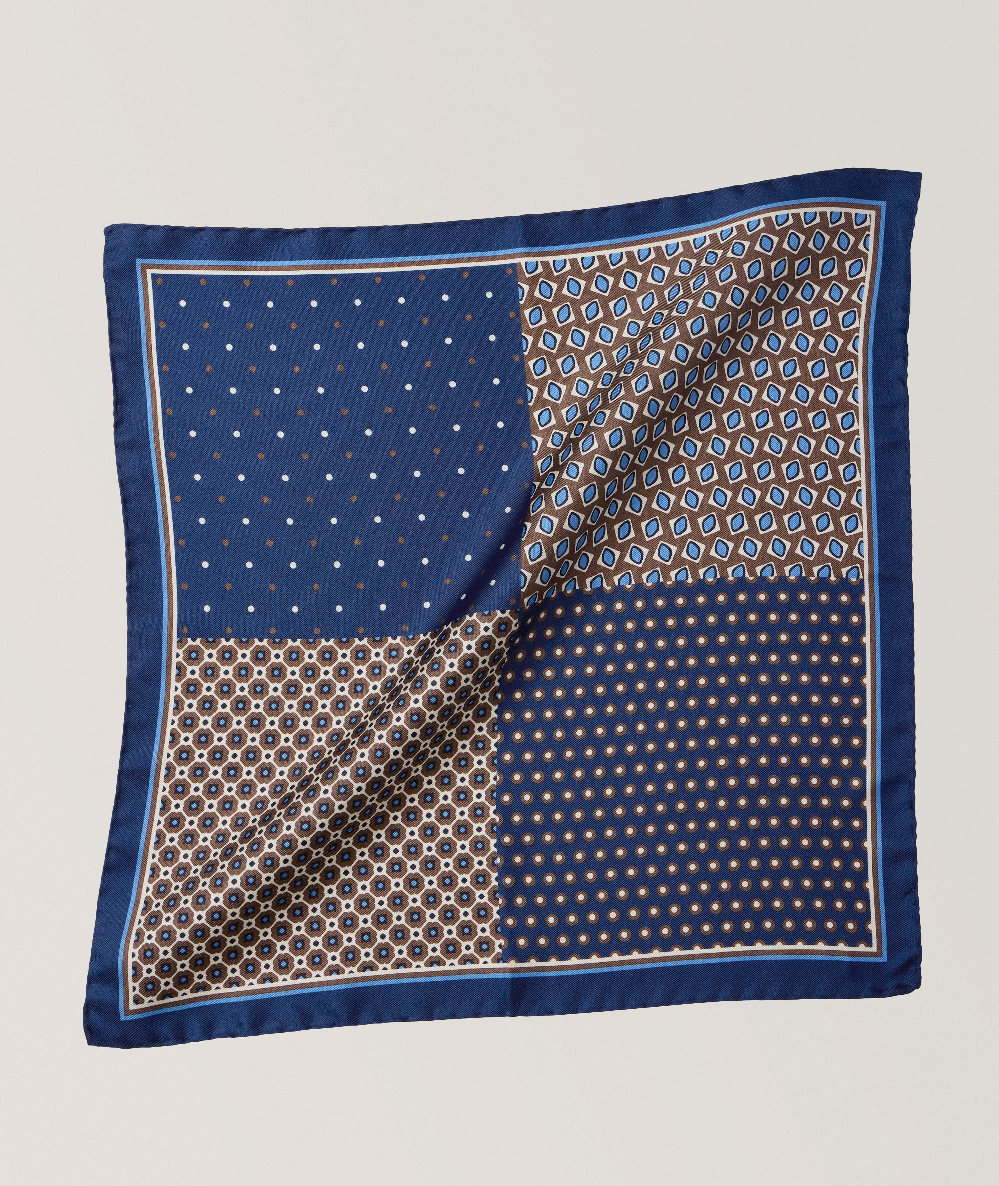 Multi-Patterned Silk Pocket Square  image 0