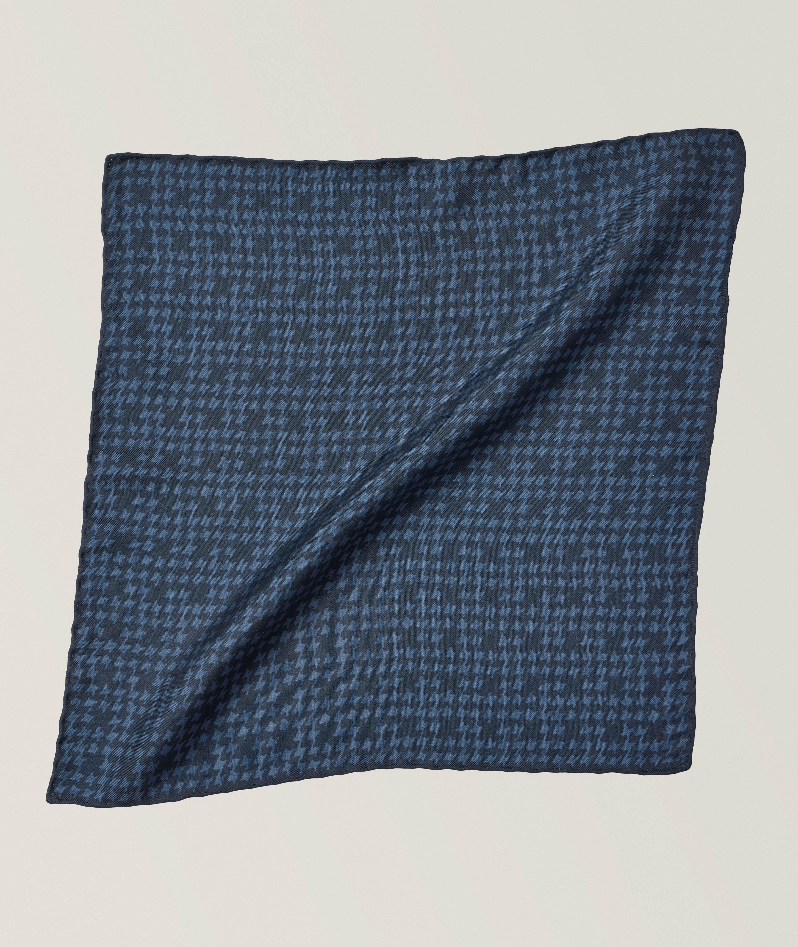 Houndstooth Silk Pocket Square  image 0