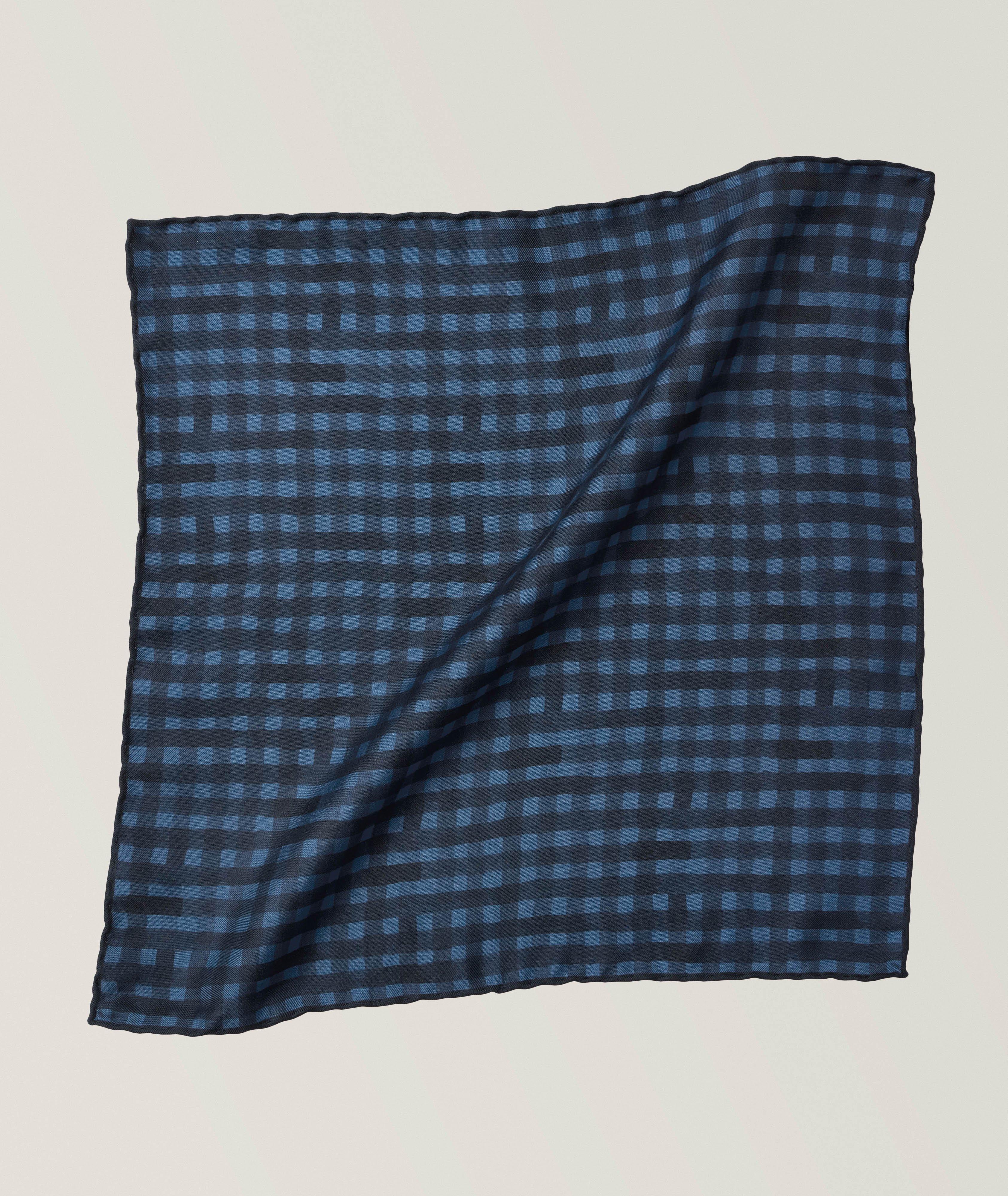 Check Silk Pocket Square  image 0