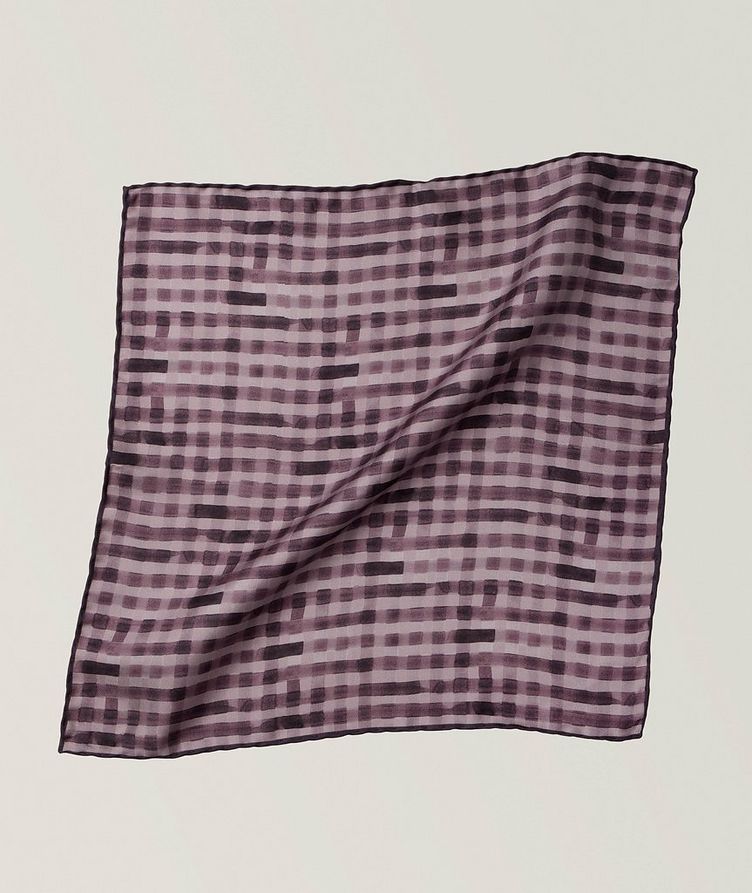 Faded Check Silk Pocket Square  image 0
