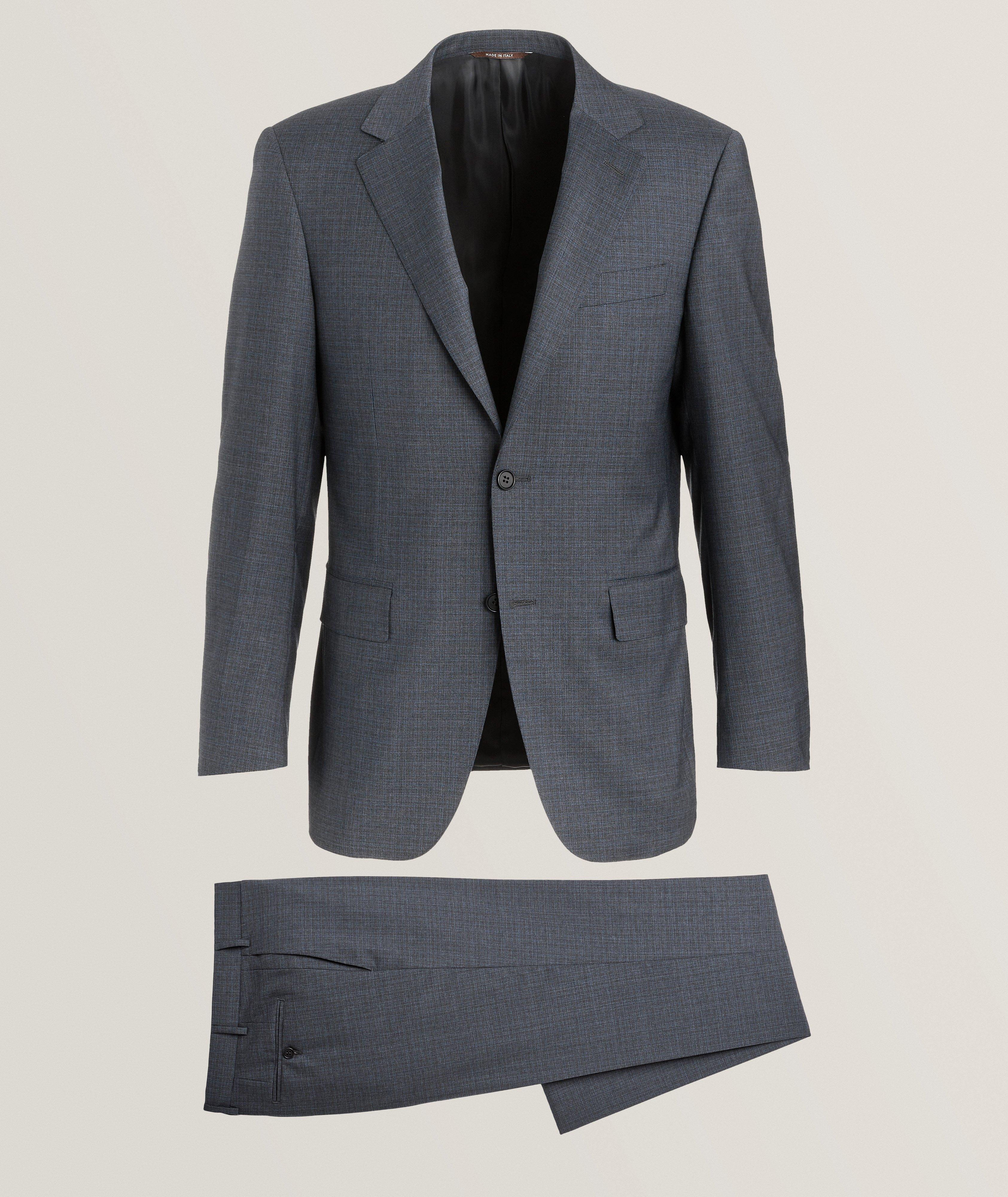 Regular-Fit Shadow Check Wool Suit  image 0