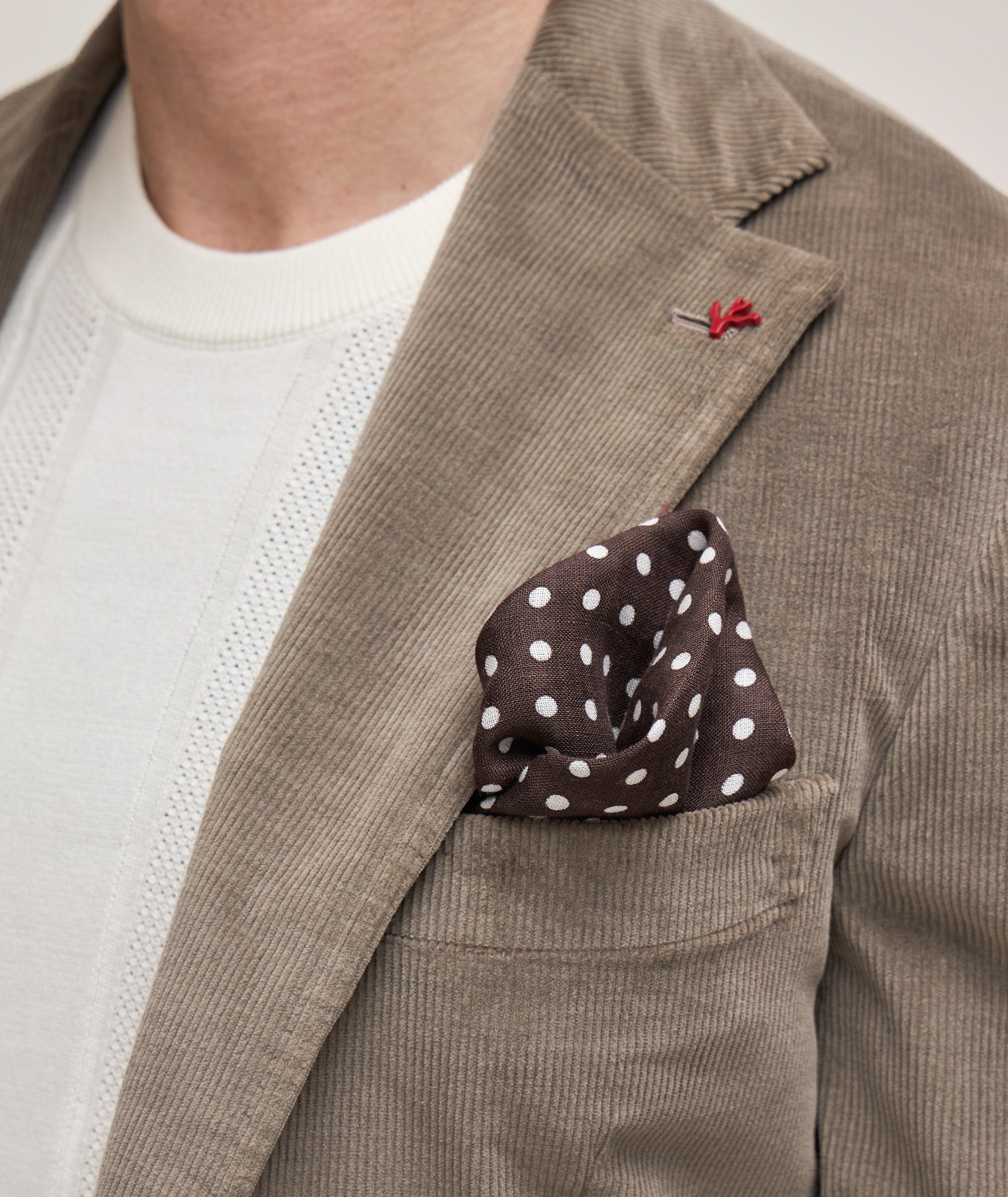 Polka Dot Linen Pocket Square