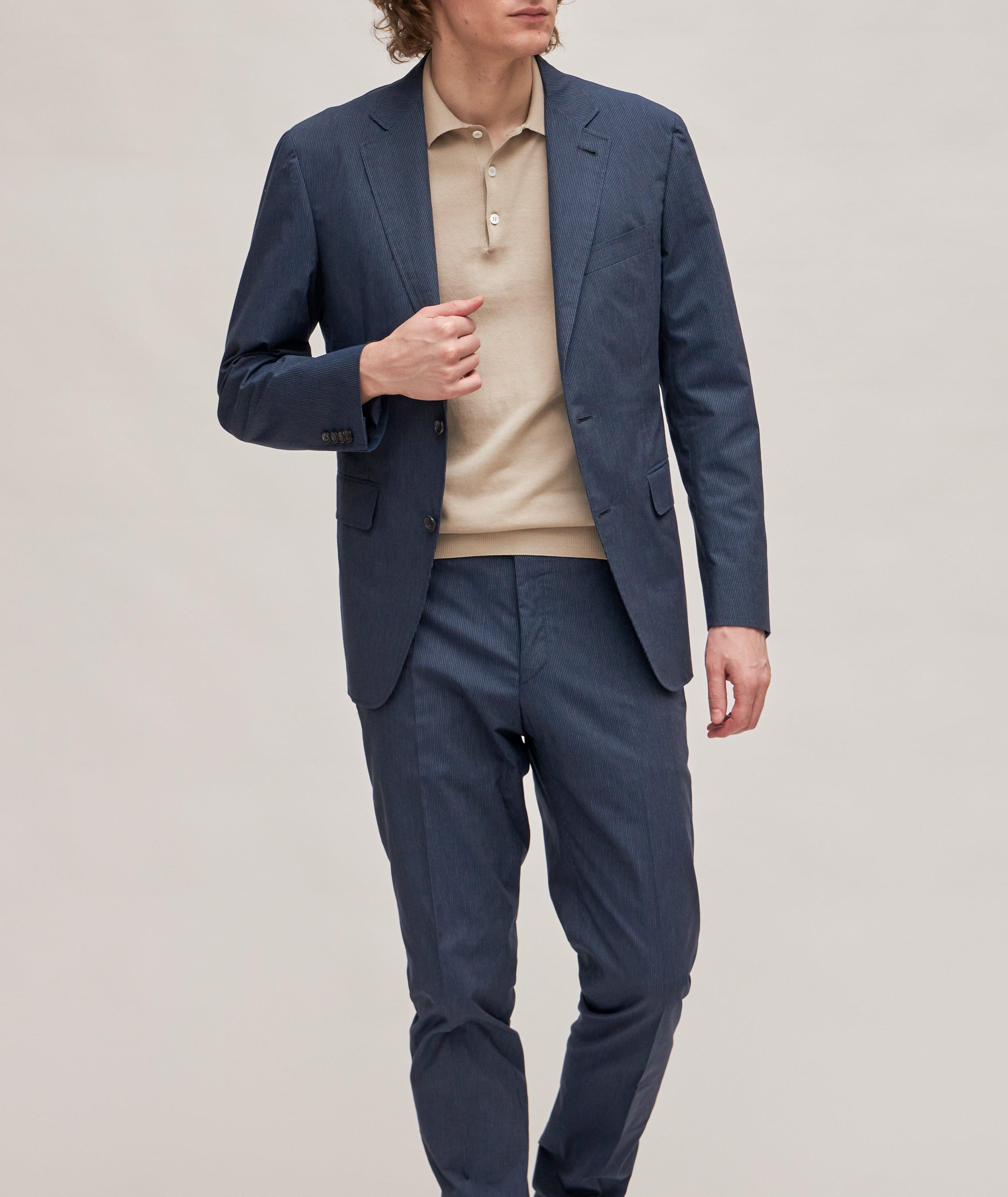 Kei Pinstripe Stretch-Cotton Suit