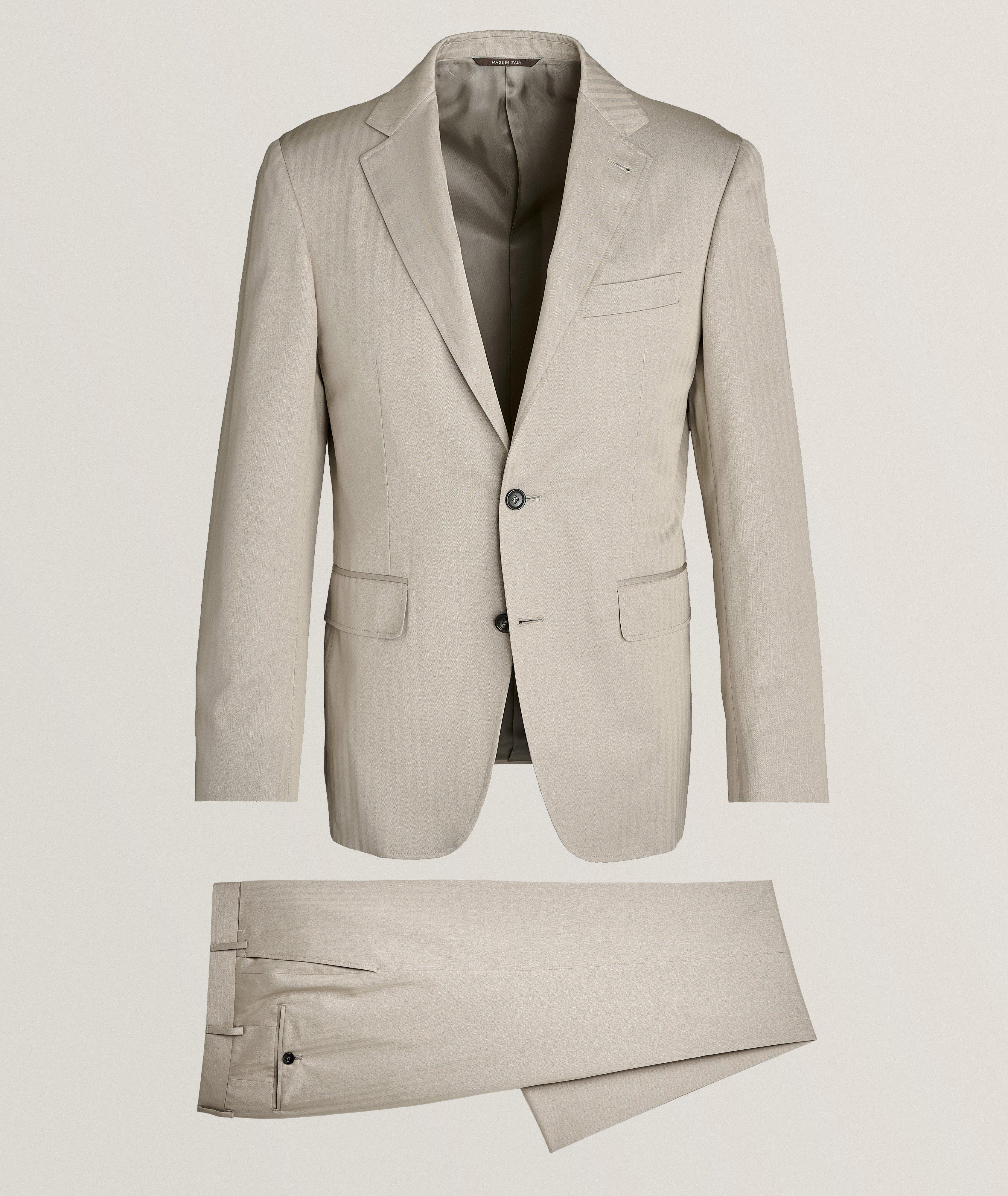 Kei Tonal Herringbone Cotton Suit
