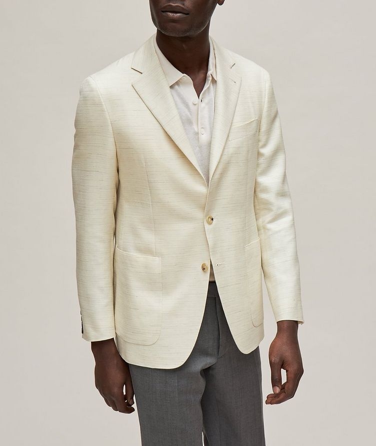 Kei Horizontal Line Wool, Silk & Linen Sport Jacket image 1