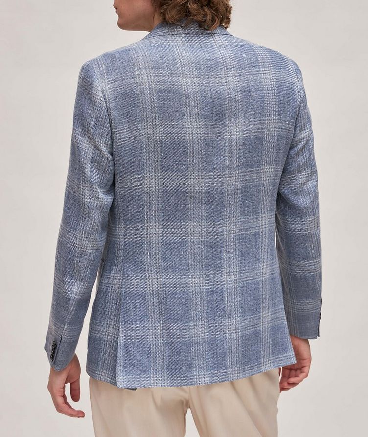 Kei Checkered Denim Effect Linen-Wool Sport Jacket image 2