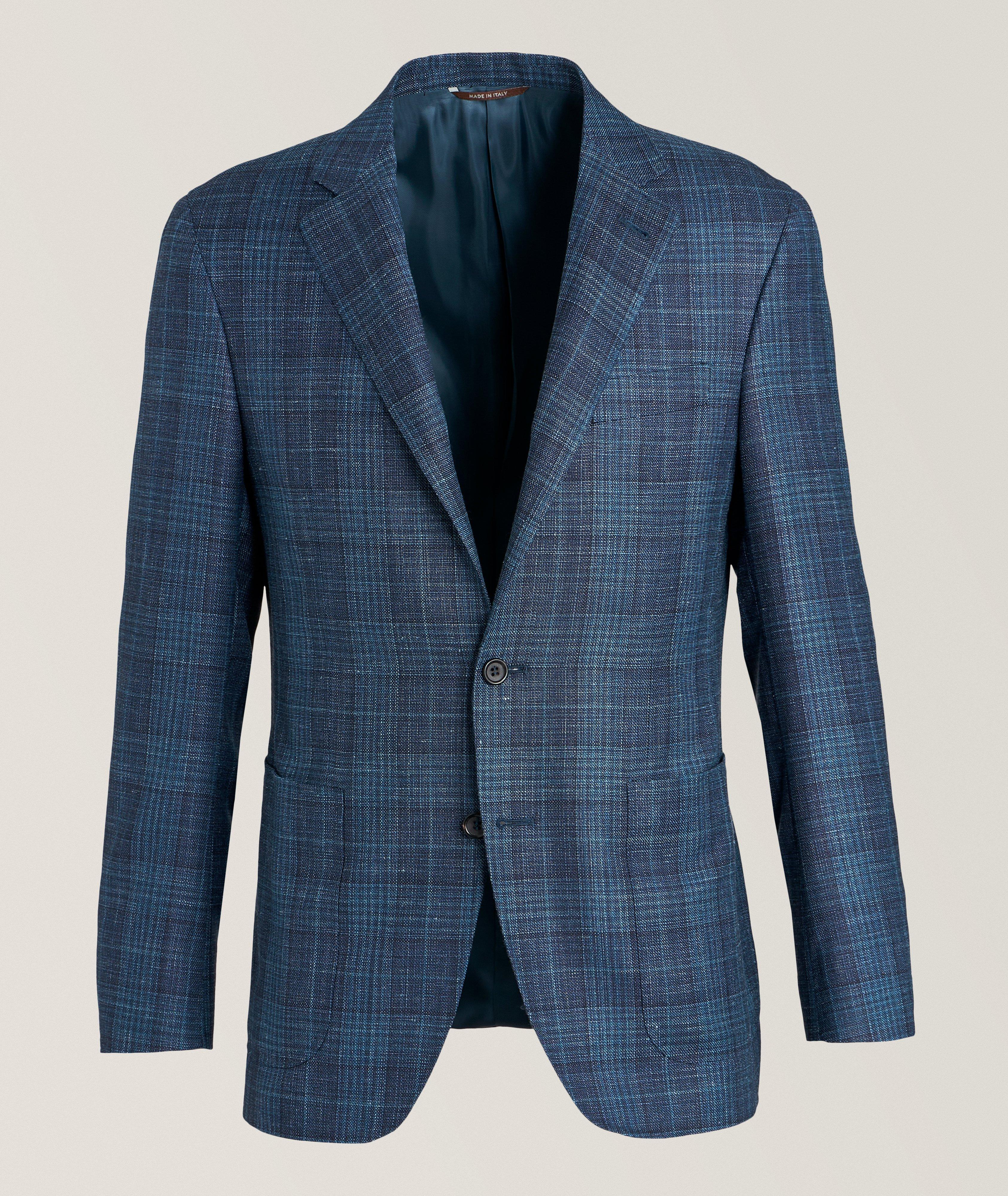 Kei Plaid Wool, Silk & Linen Sport Jacket image 0