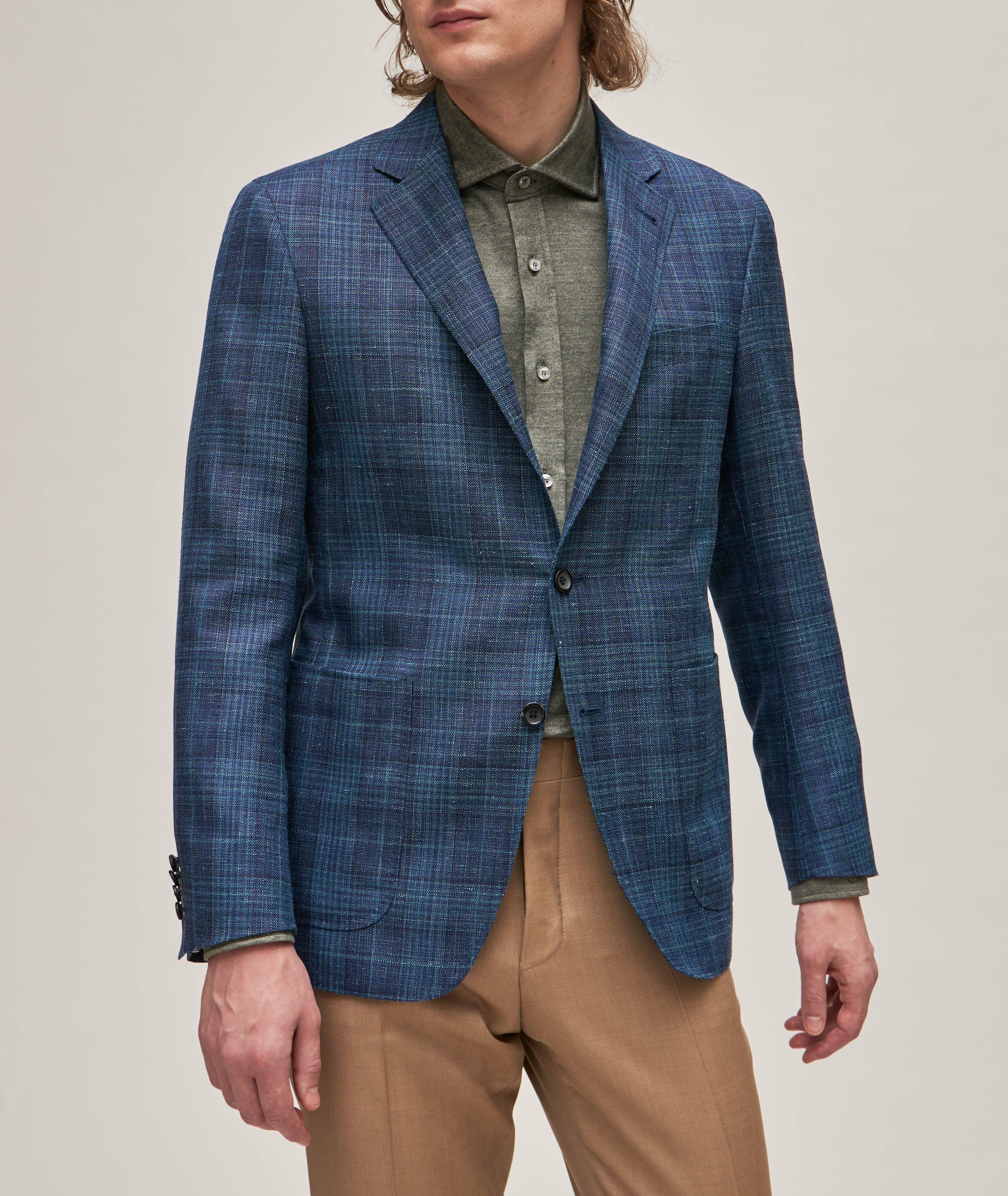Kei Plaid Wool, Silk & Linen Sport Jacket image 1