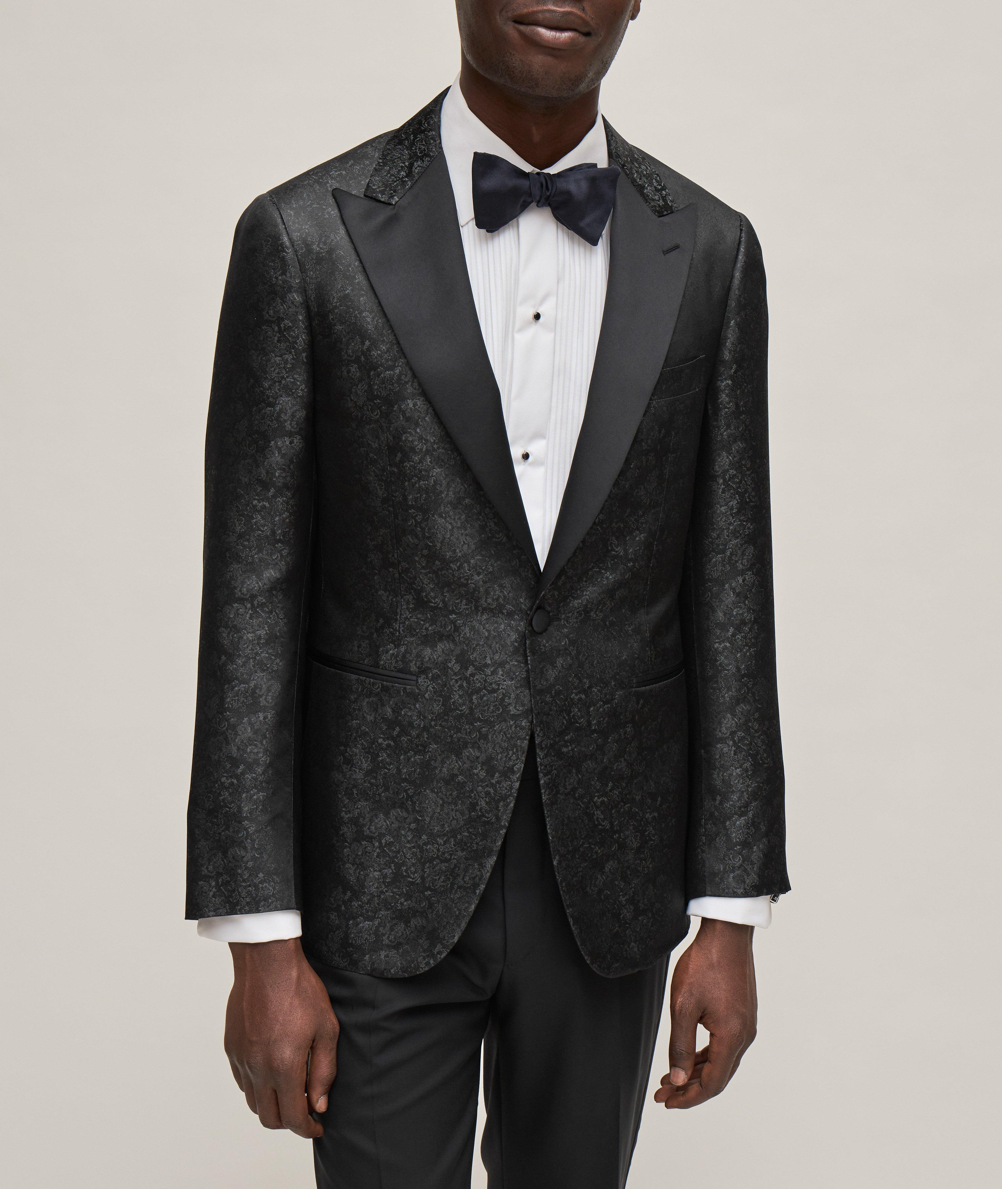 Floral Jacquard Silk Tuxedo Jacket image 3