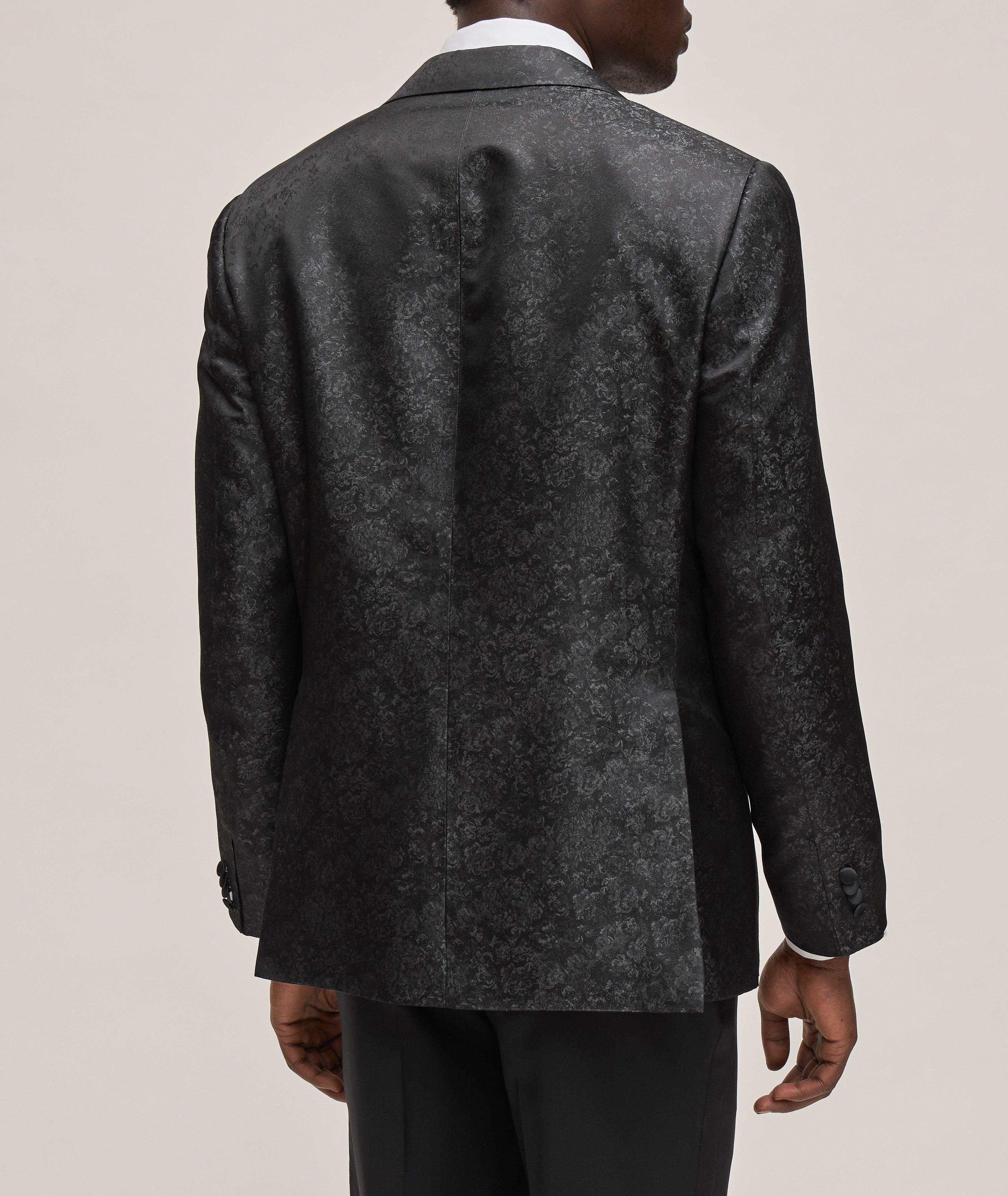 Floral Jacquard Silk Tuxedo Jacket image 4