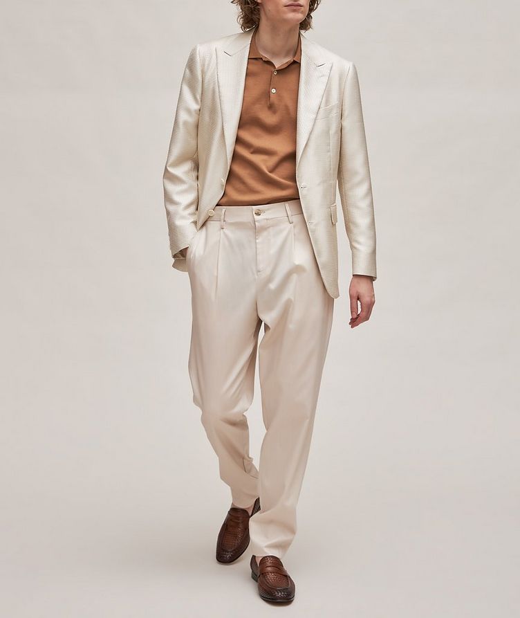 Pantalon habillé uni en mélange de lyocell et de coton image 4