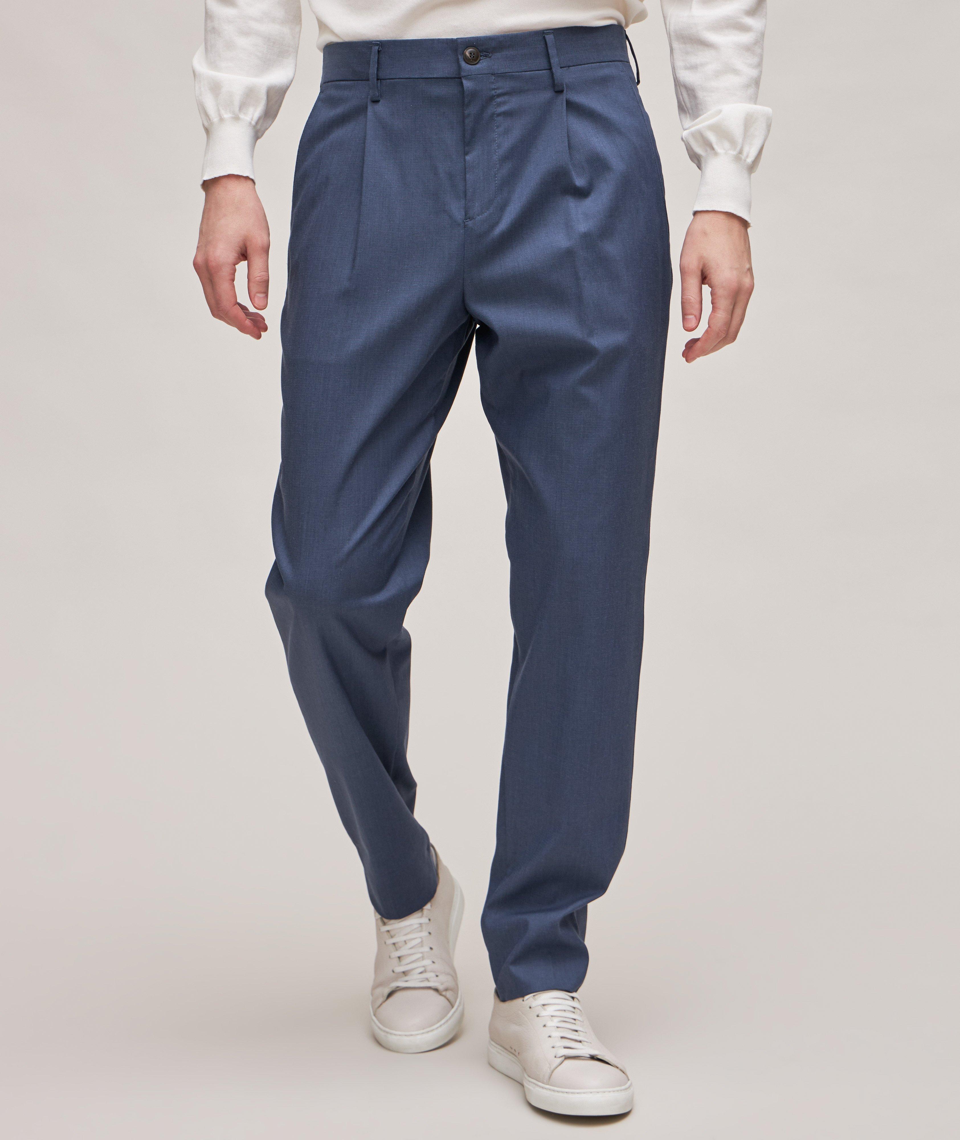 Pantalon habillé uni en mélange de lyocell et de coton image 2