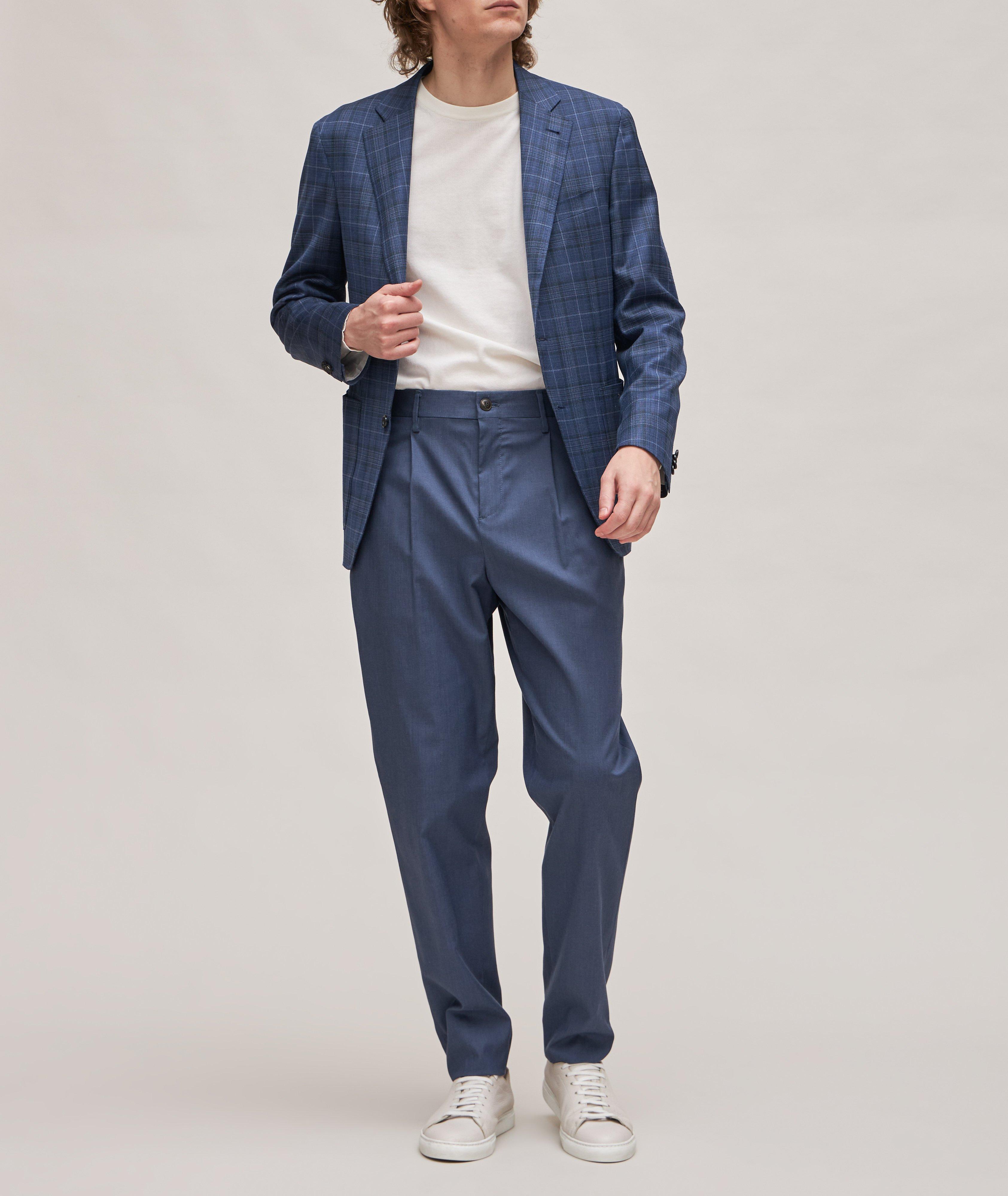 Pantalon habillé uni en mélange de lyocell et de coton image 4