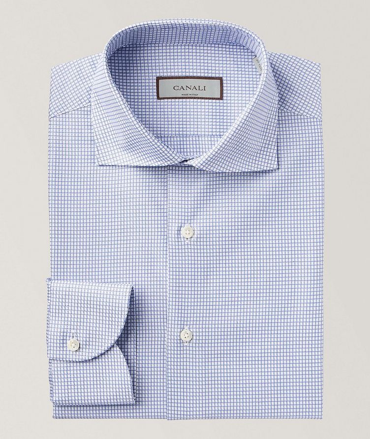 Slim-Fit Geometric Pattern Dress Shirt image 0