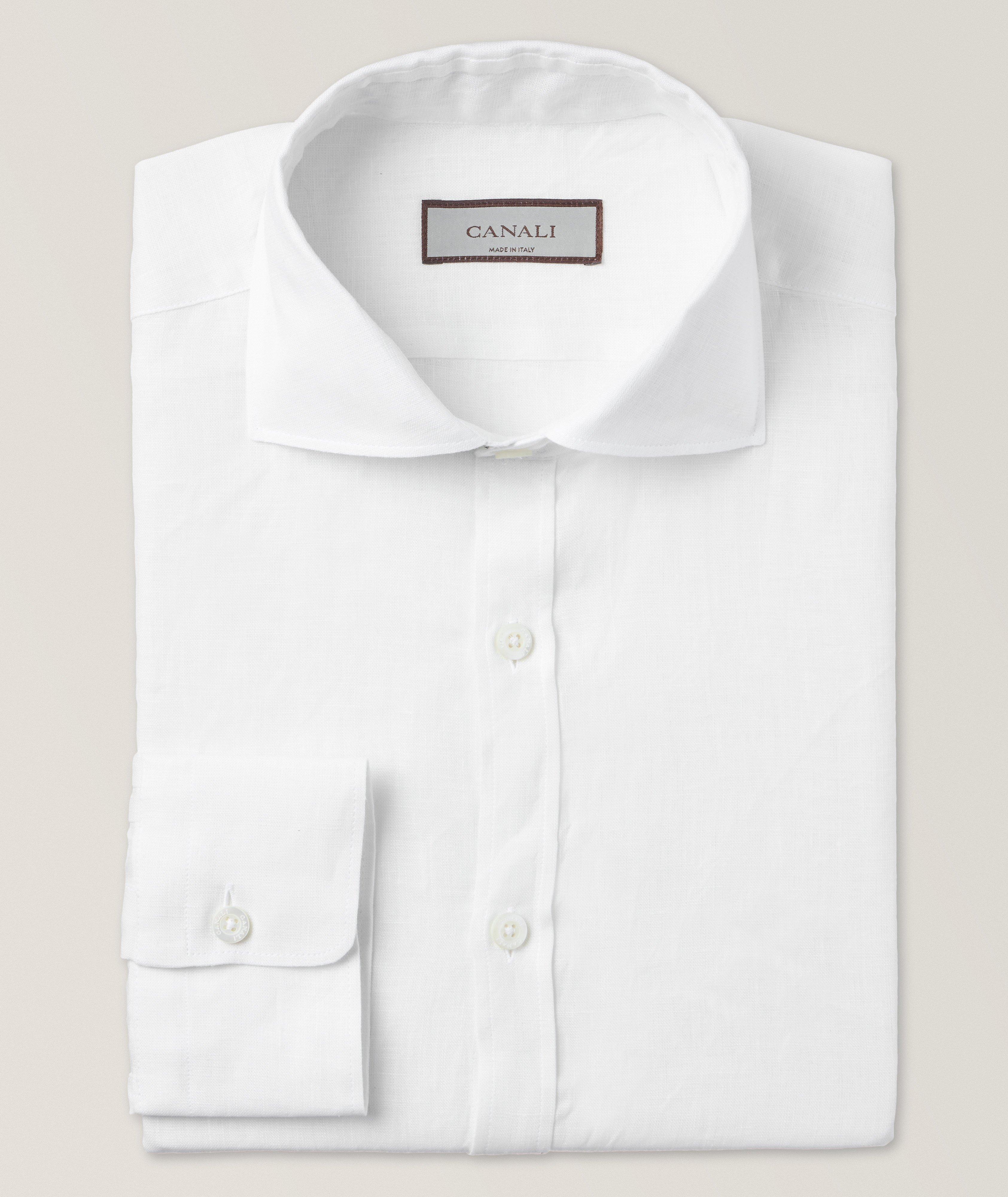 Canali Solid Linen Sport Shirt
