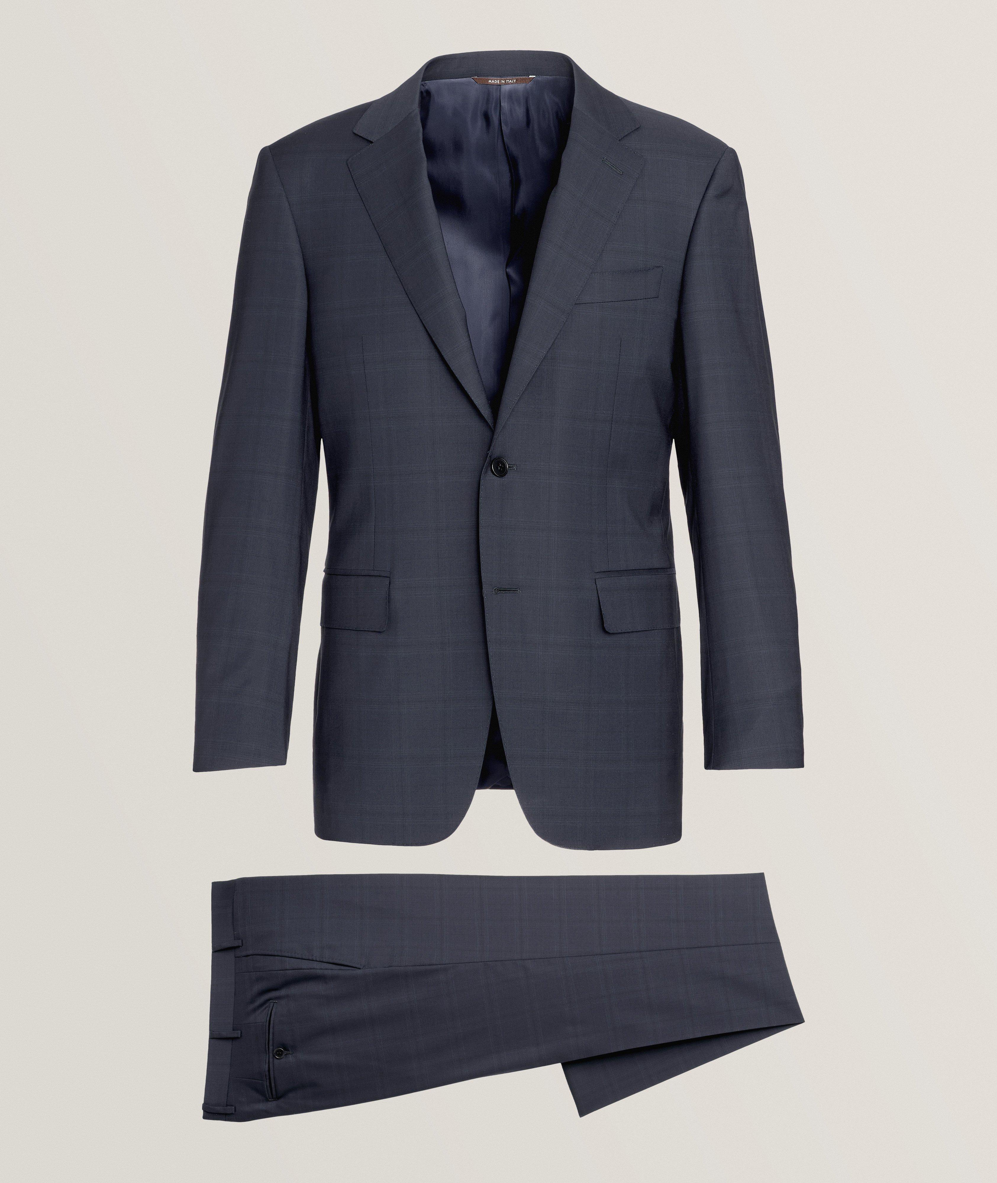 Black Edition Tonal Windowpane Stretch-Wool Suit