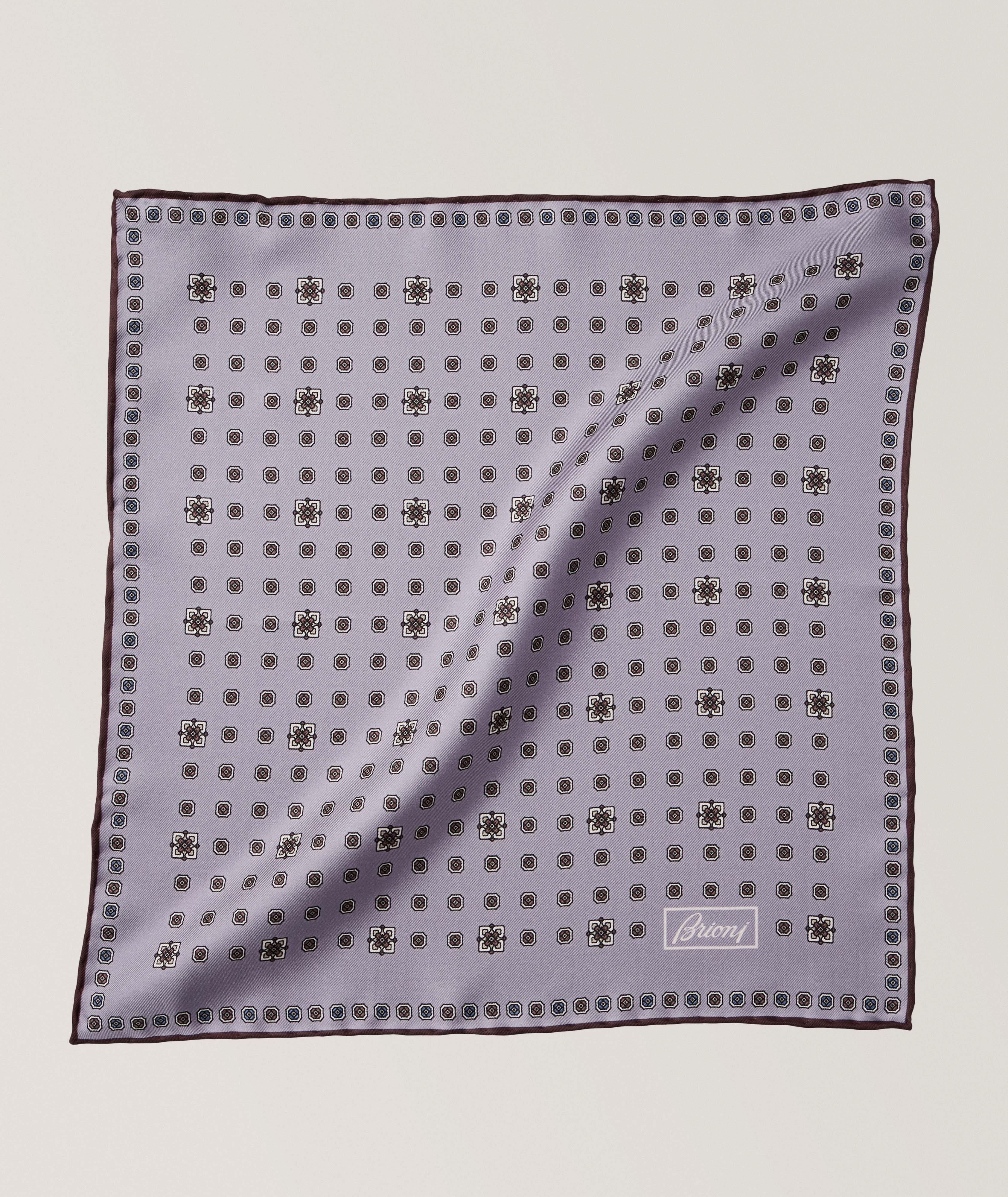 Neat Pattern Hand Rolled Silk Handkerchief image 0