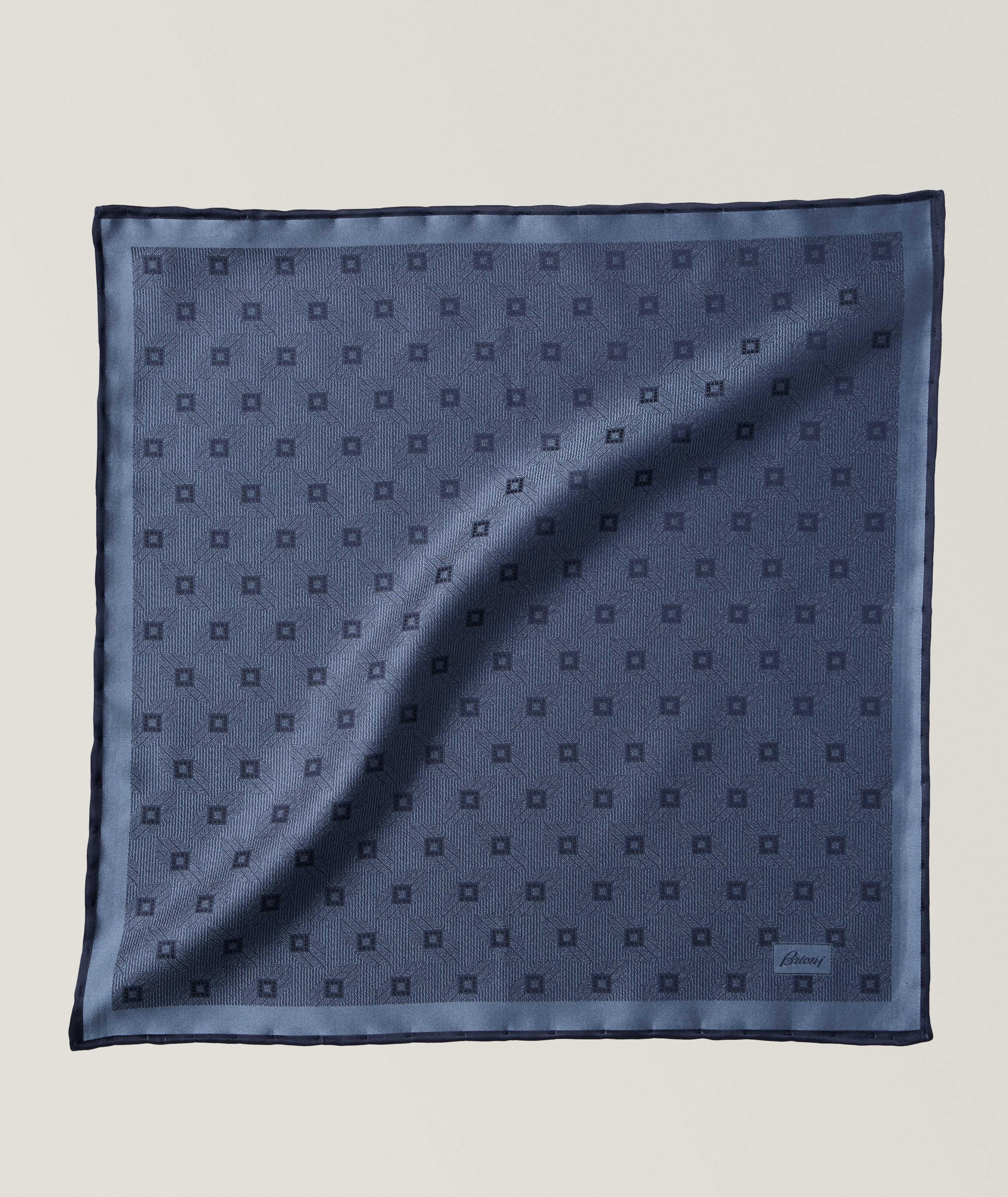 Mouchoir de poche en soie à motif losangé image 0