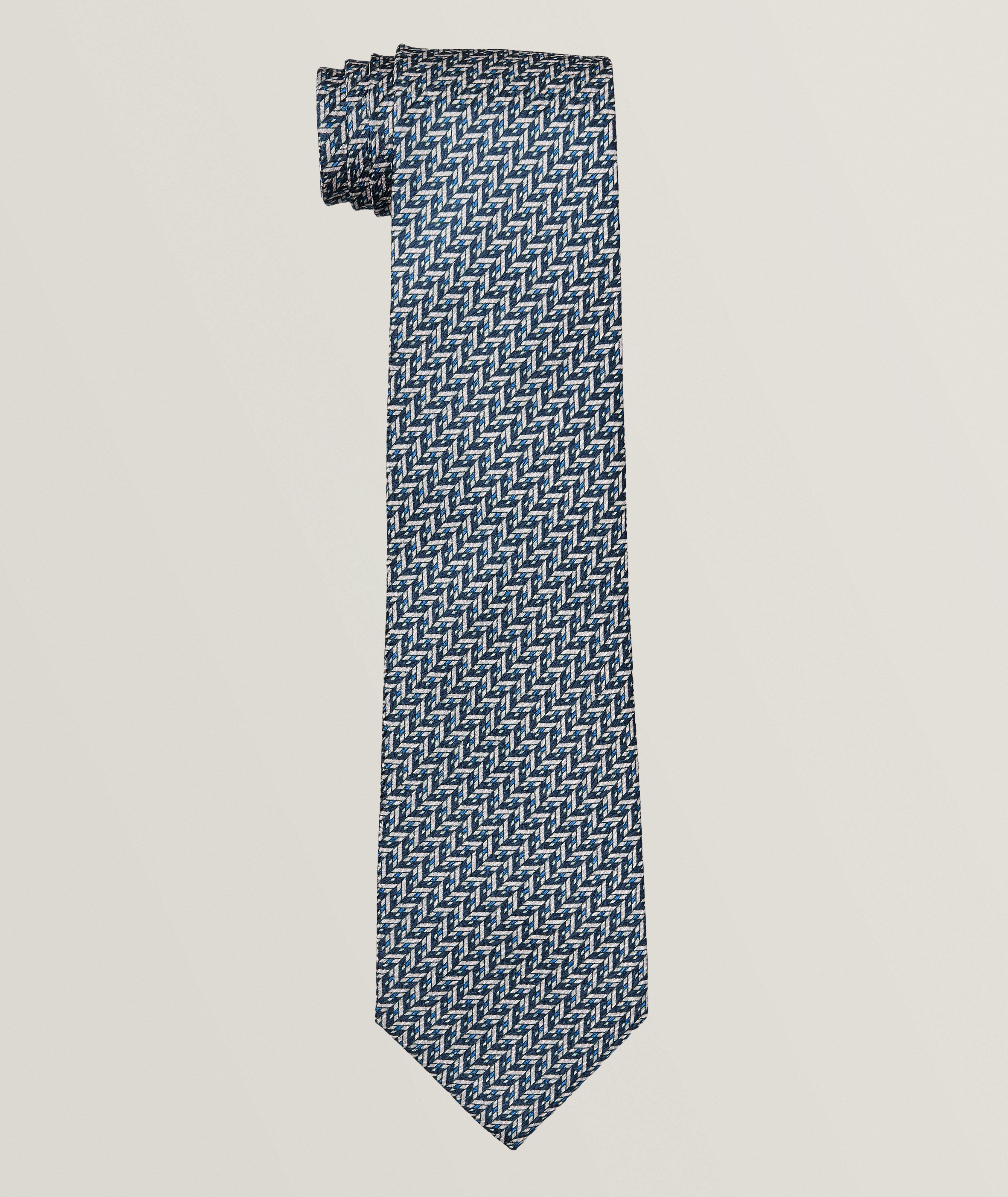 Abstract Herringbone Silk Tie  image 0