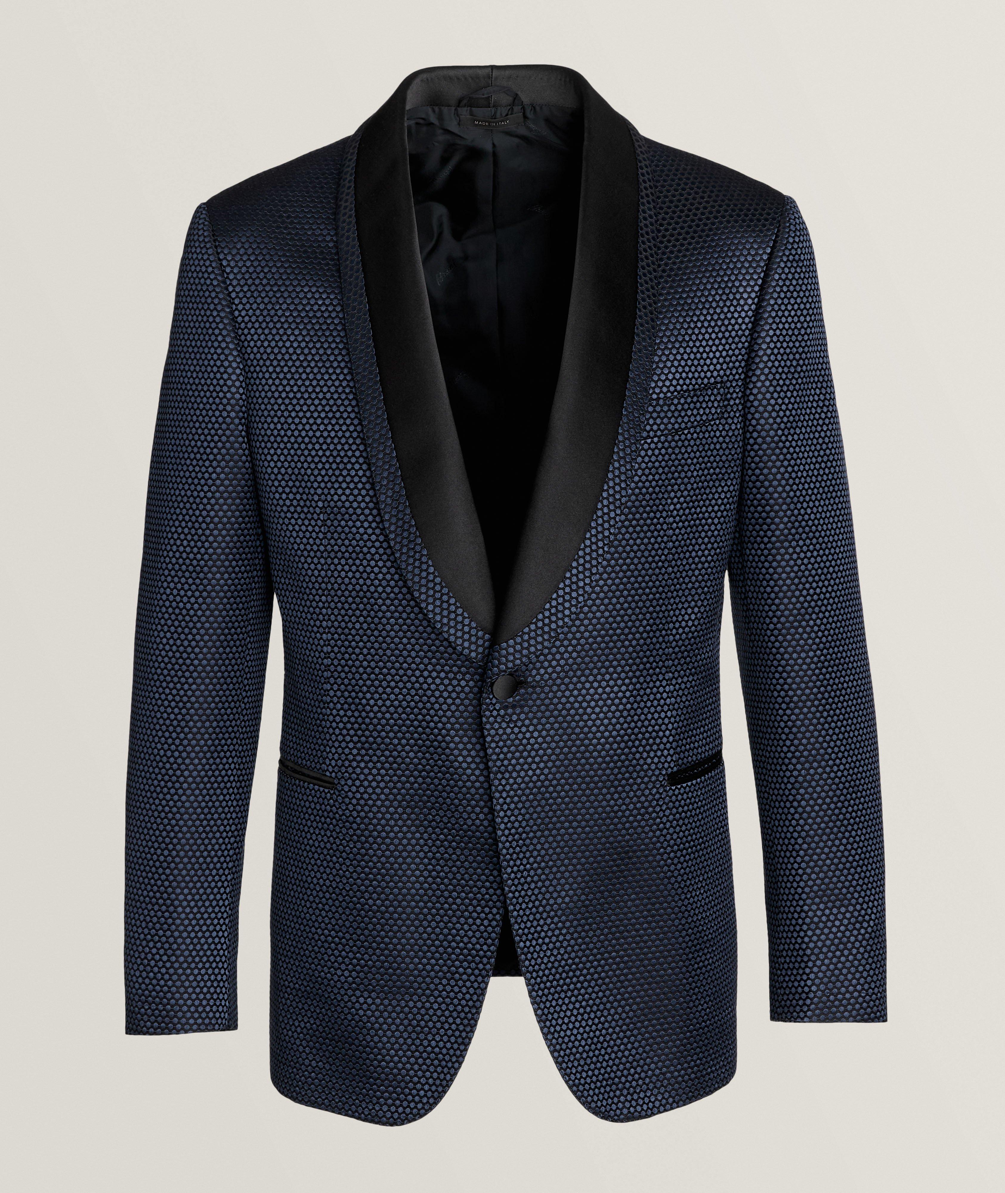 Brioni Micro Dot Jacquard Cotton Silk Cocktail Jacket Tuxedos