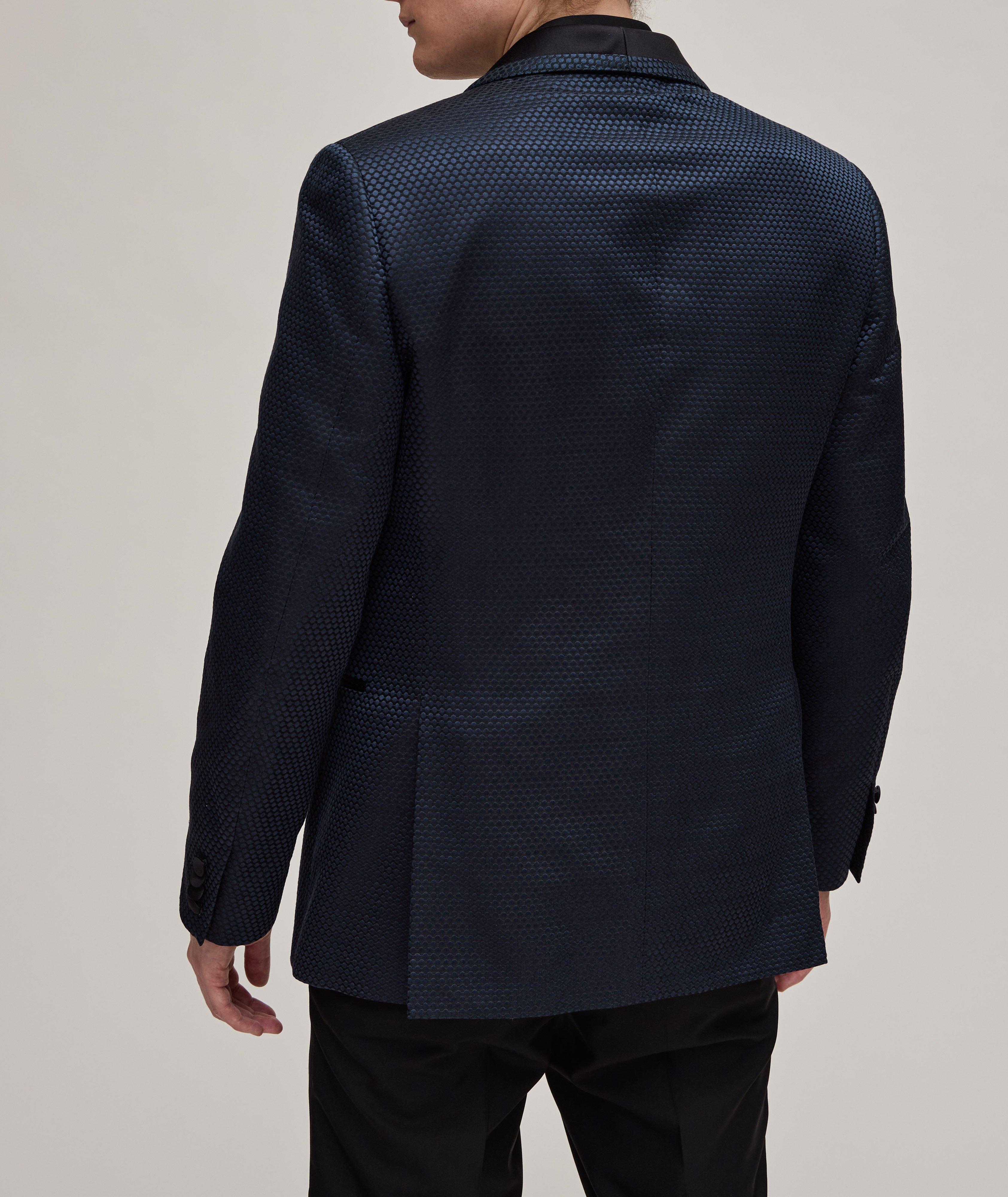 Micro Dot Jacquard Cotton-Silk Cocktail Jacket