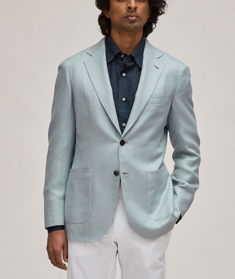 New Plume Textured Cashmere, Silk & Linen Sport Jacket image 1