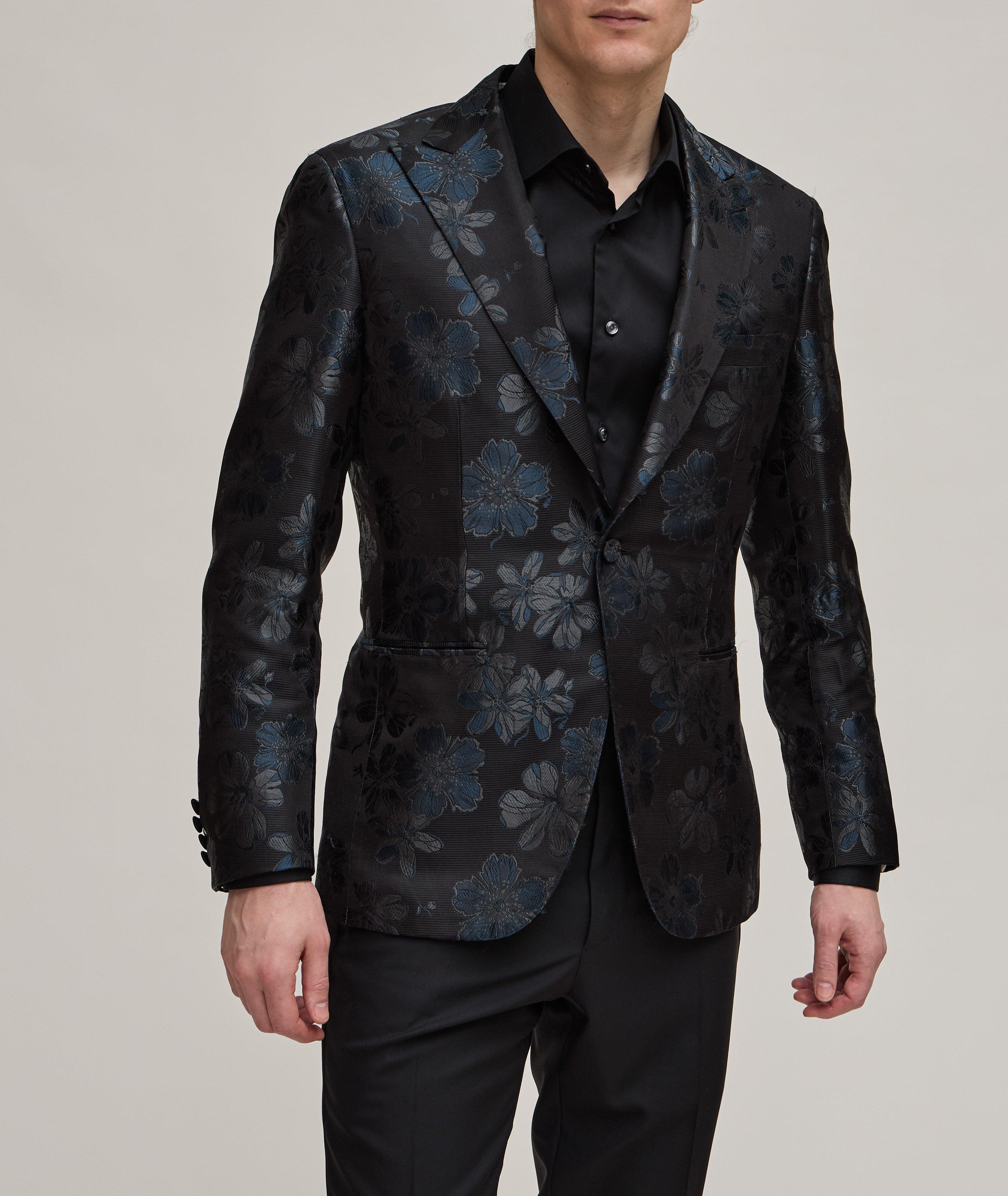 Floral Jacquard Silk Cocktail Jacket