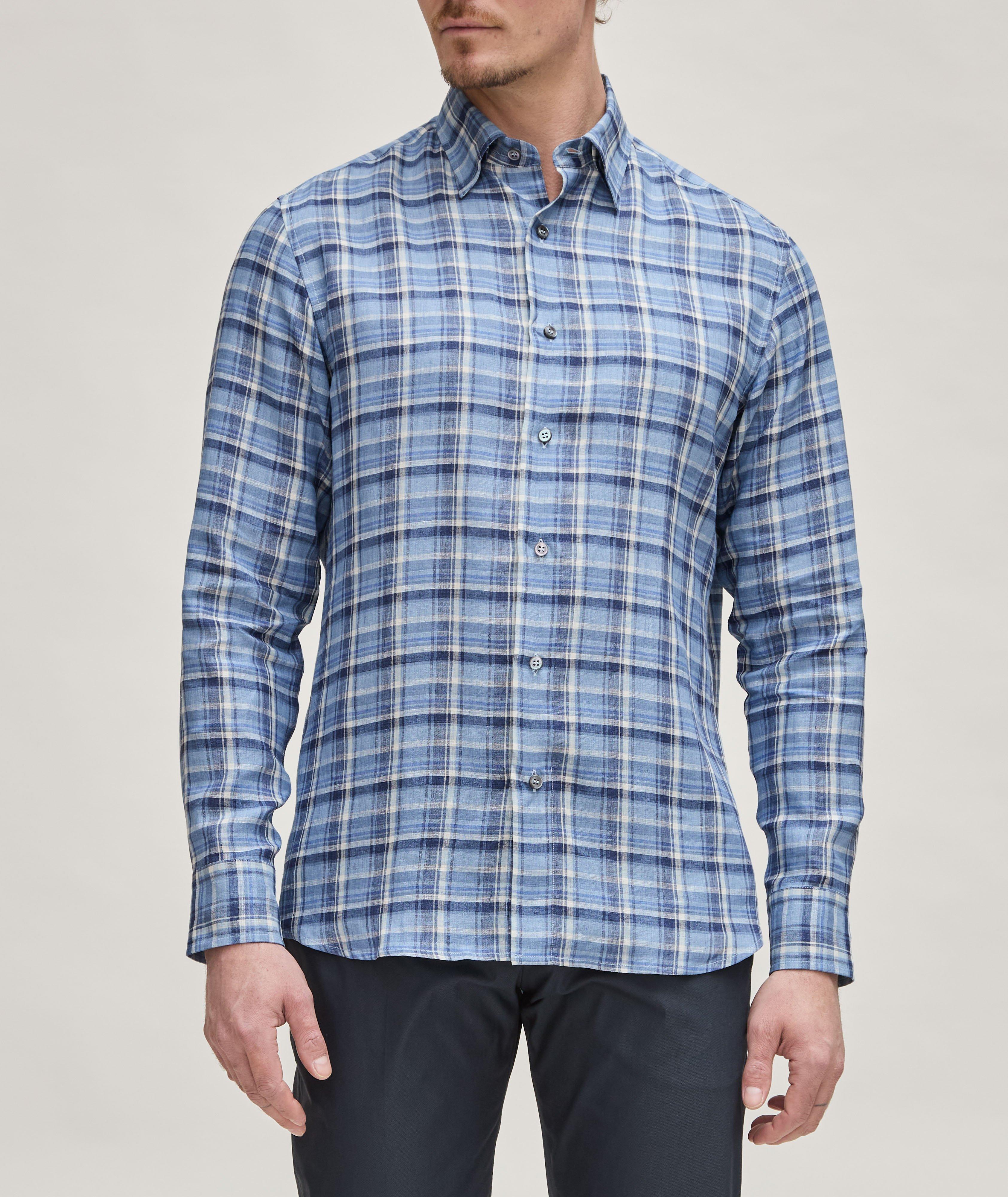 Checked Linen Sport Shirt image 1