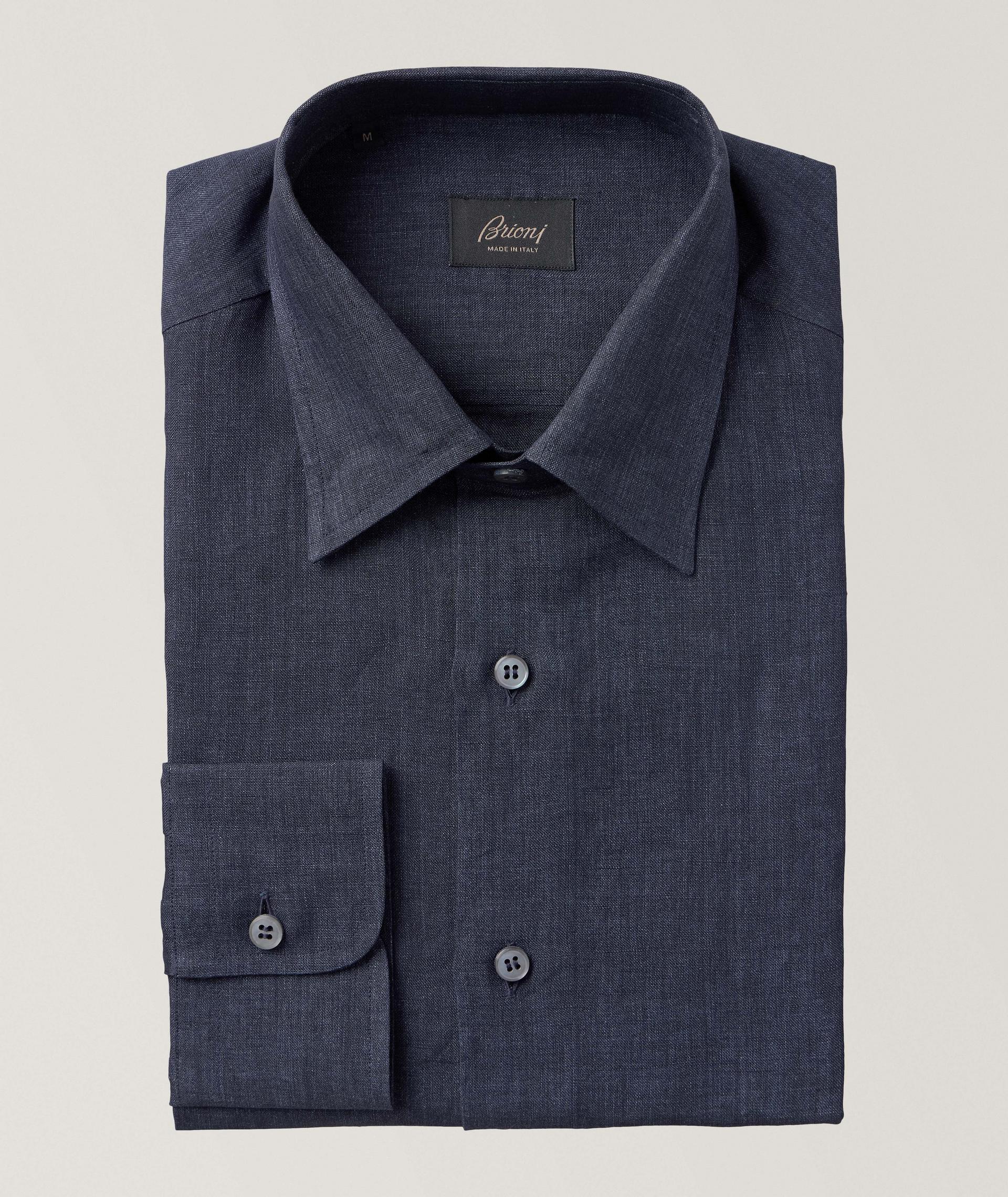 Chemise décontractée en lin à col boutonné image 0